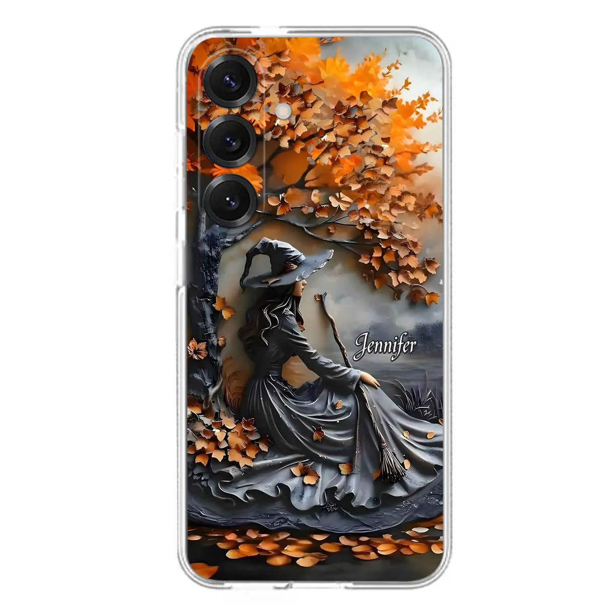 Custom Personalized Witch Broom Phone Case - Halloween/ Birthday Gift Idea For Yourself, Women, Witch Lovers - Case For iPhone/ Samsung