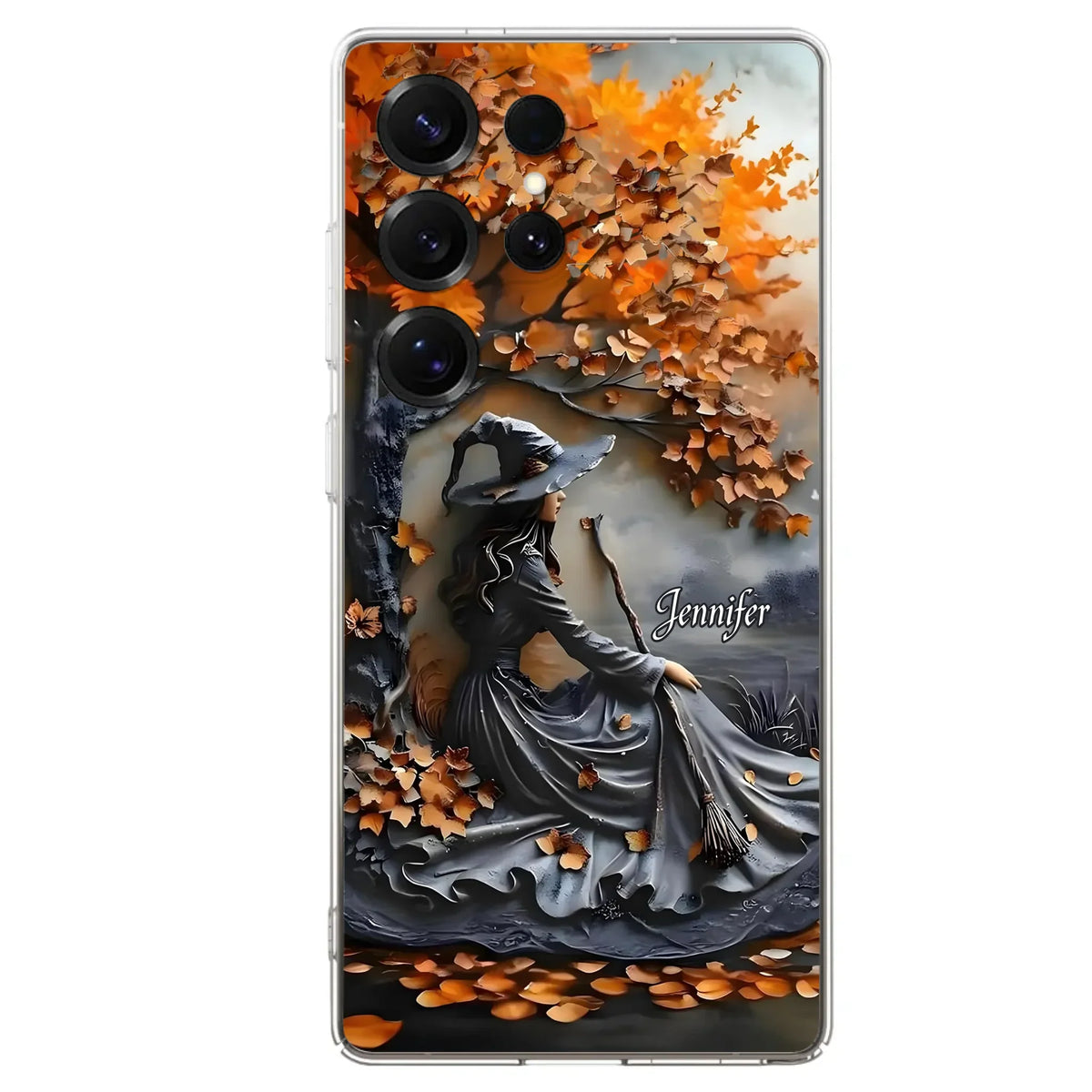 Custom Personalized Witch Broom Phone Case - Halloween/ Birthday Gift Idea For Yourself, Women, Witch Lovers - Case For iPhone/ Samsung