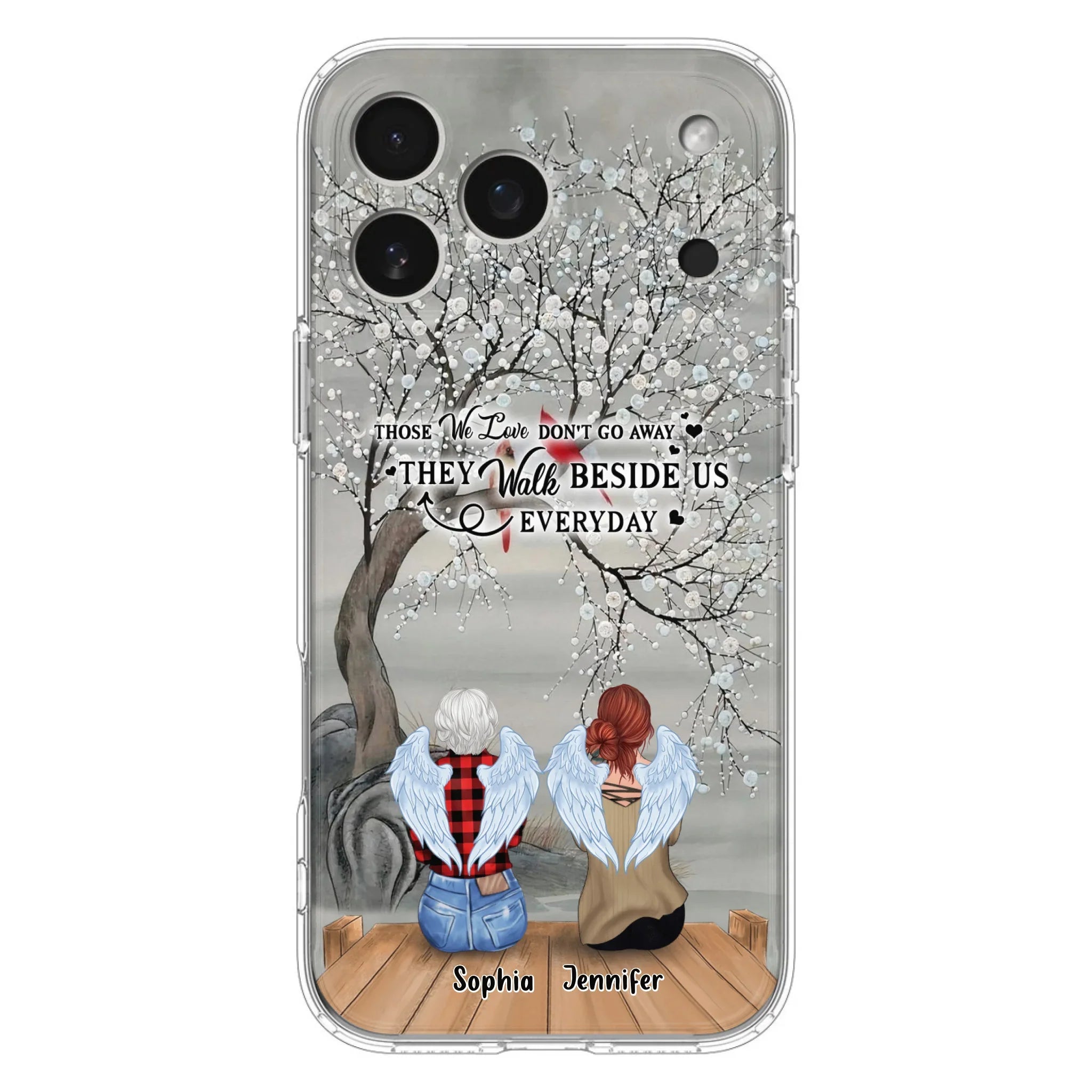 Custom Personalized Memorial Family Member Loss Phone Case - Up to 5 People - Memorial Gift Idea - Those We Love Don't Go Away - Case For iPhone And Samsung
