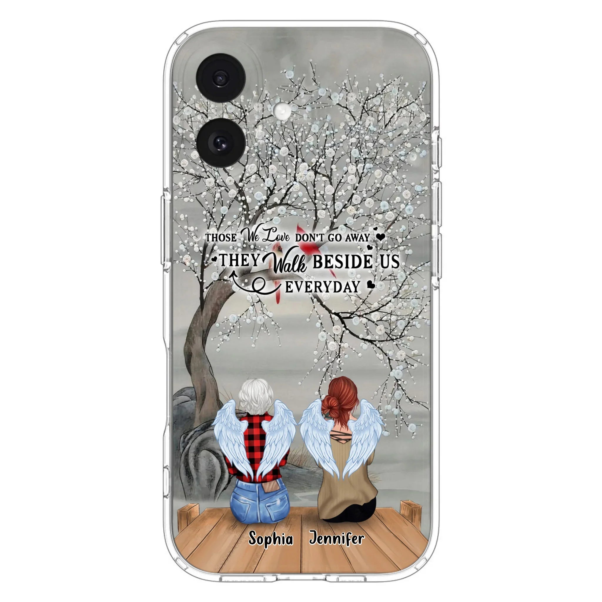 Custom Personalized Memorial Family Member Loss Phone Case - Up to 5 People - Memorial Gift Idea - Those We Love Don't Go Away - Case For iPhone And Samsung