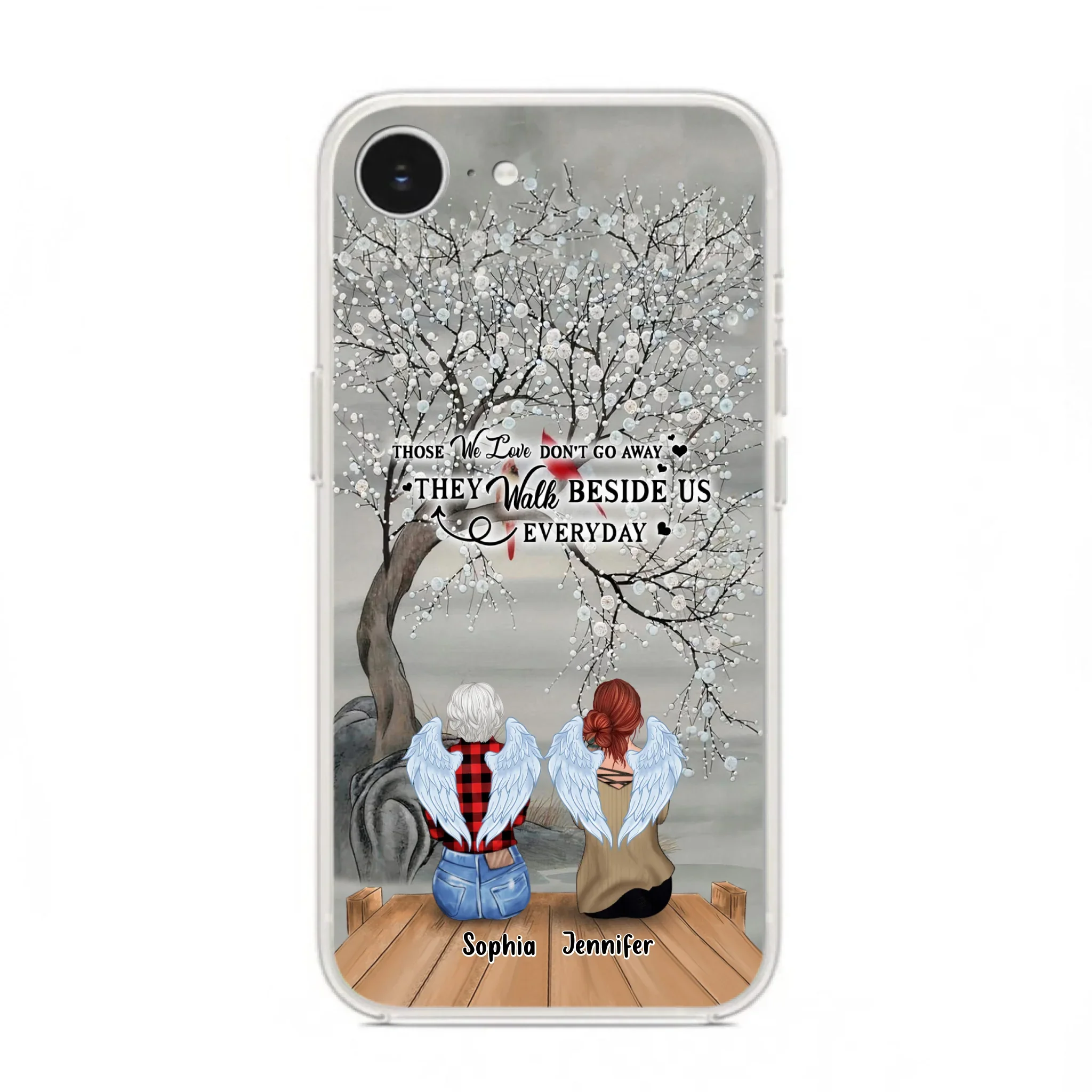 Custom Personalized Memorial Family Member Loss Phone Case - Up to 5 People - Memorial Gift Idea - Those We Love Don't Go Away - Case For iPhone And Samsung