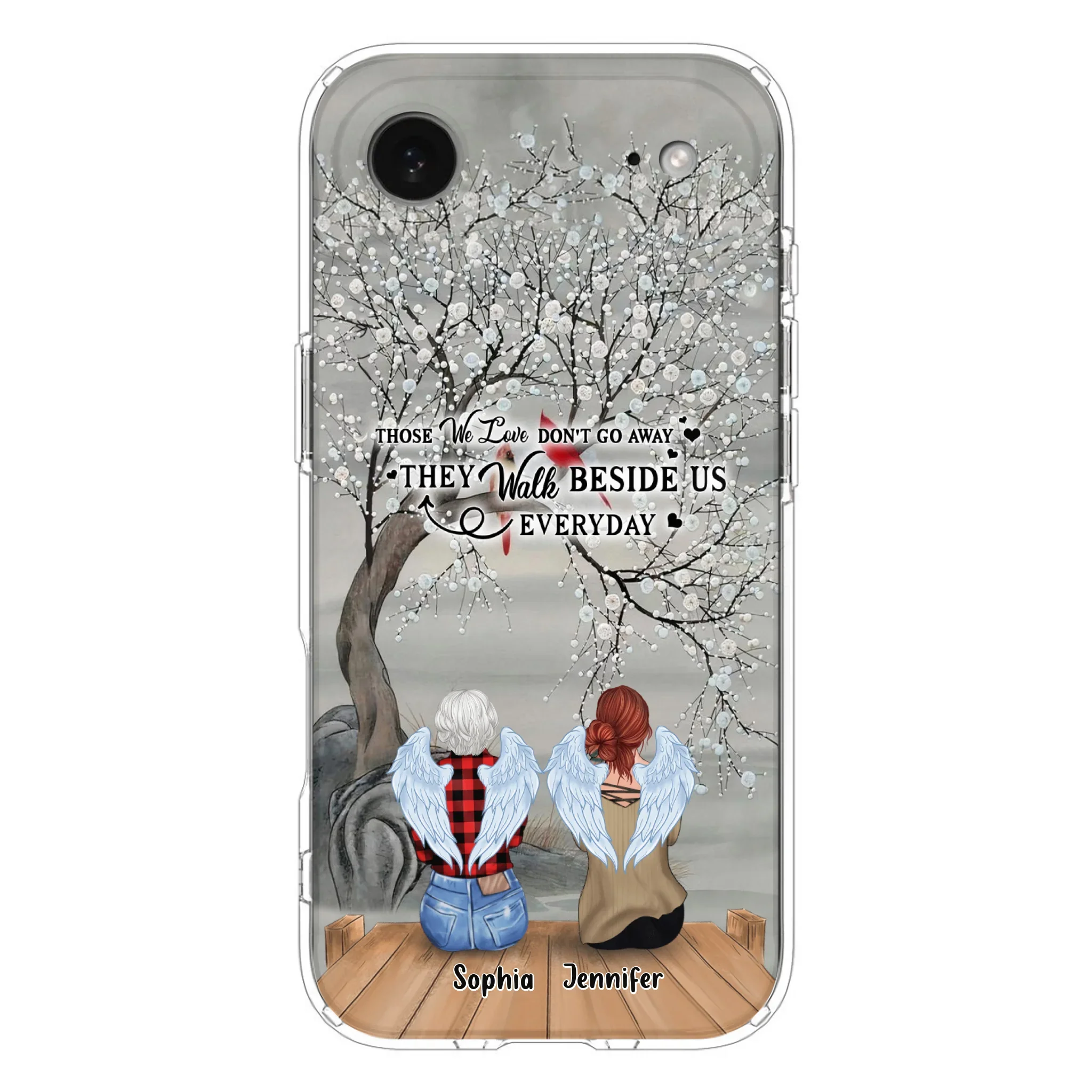 Custom Personalized Memorial Family Member Loss Phone Case - Up to 5 People - Memorial Gift Idea - Those We Love Don't Go Away - Case For iPhone And Samsung