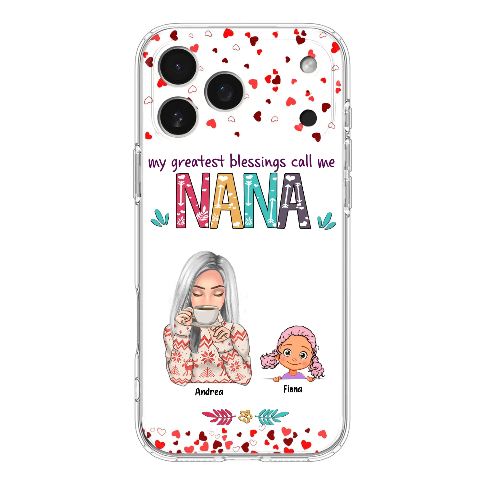 Custom Personalized Grandma & Grandkids Phone Case - Upto 5 Kids - My Greatest Blessings Call Me Nana - For iPhone And Samsung Phone Case