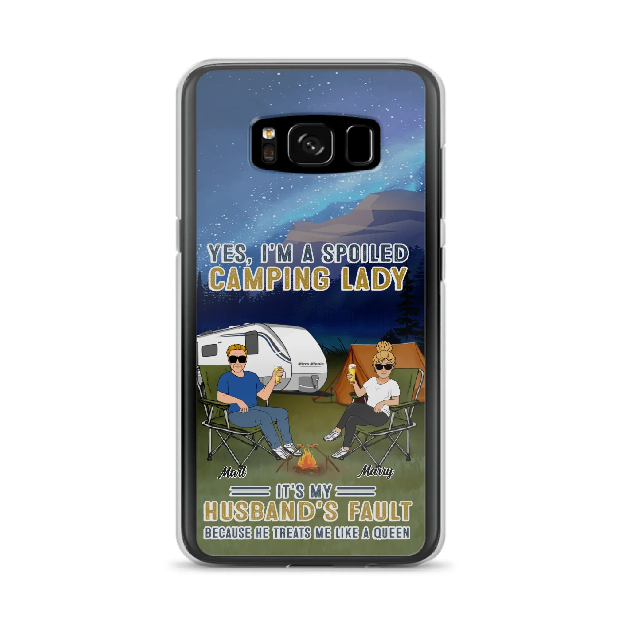 Custom Personalized Husband And Wife Camping Phone Case - Gift Idea For Camping Couple - Yes, I'm A Spoiled Camping Lady - Case For iPhone And Samsung