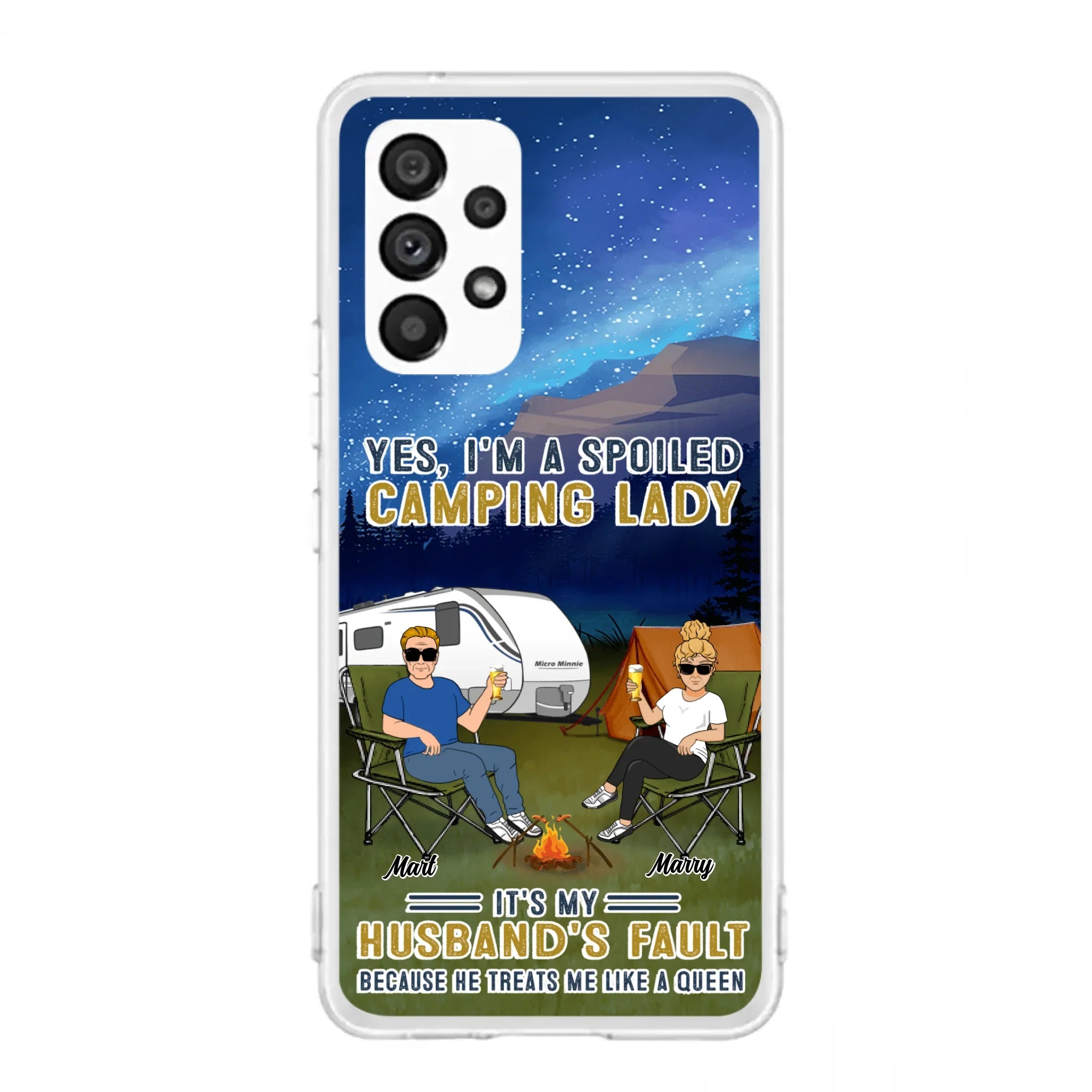 Custom Personalized Husband And Wife Camping Phone Case - Gift Idea For Camping Couple - Yes, I'm A Spoiled Camping Lady - Case For iPhone And Samsung