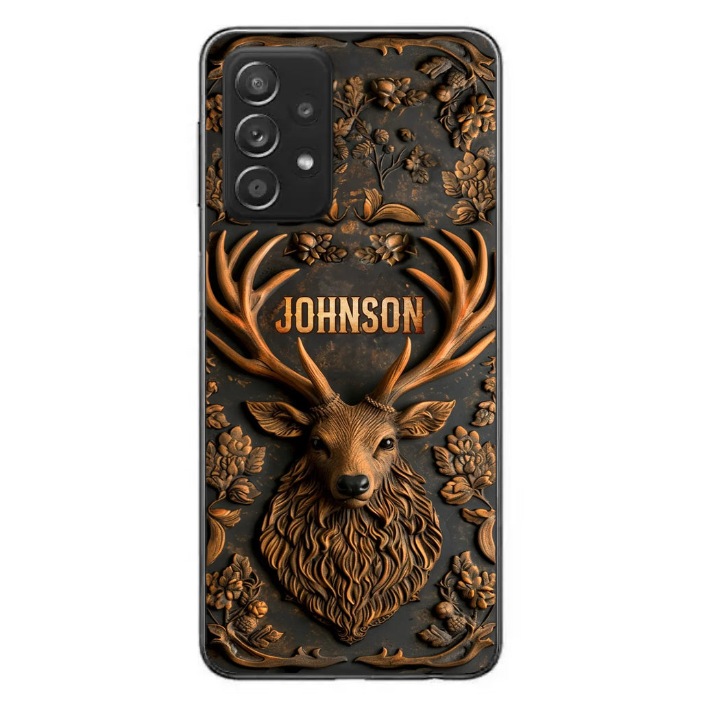 Custom Personalized Deer Hunting 3D Printed Effect Phone Case - Gift Idea For Hunting Lover - Case For iPhone/ Samsung