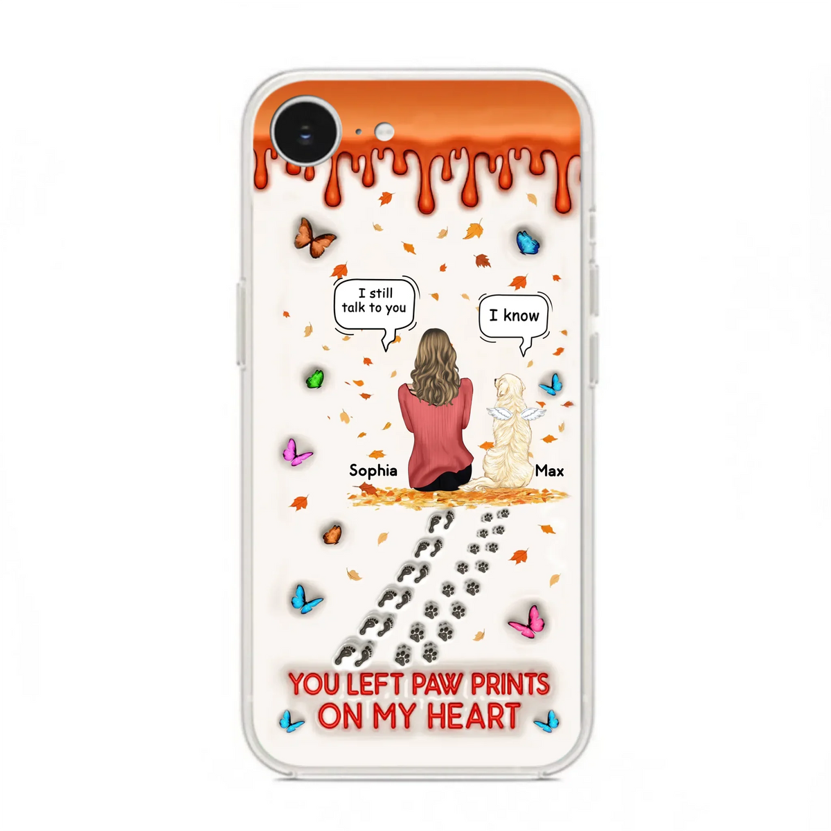 Custom Personalized Memorial Dog Phone Case - Memorial Gift Idea For Pet Lover - Case For iPhone/ Samsung - You Left Paw Prints On My Heart
