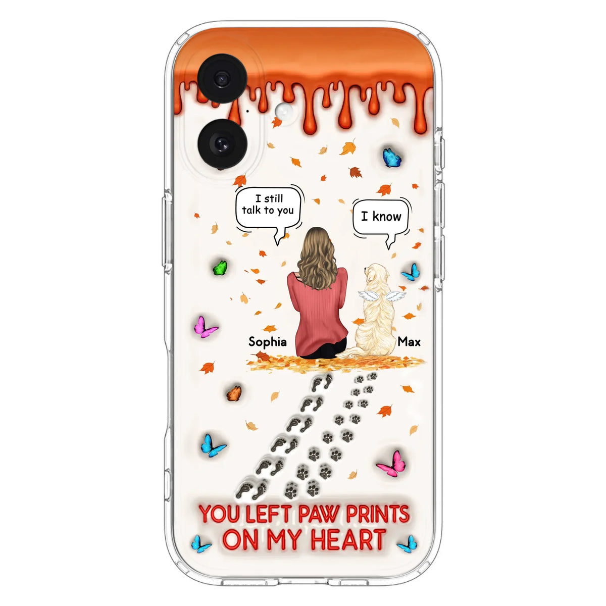 Custom Personalized Memorial Dog Phone Case - Memorial Gift Idea For Pet Lover - Case For iPhone/ Samsung - You Left Paw Prints On My Heart