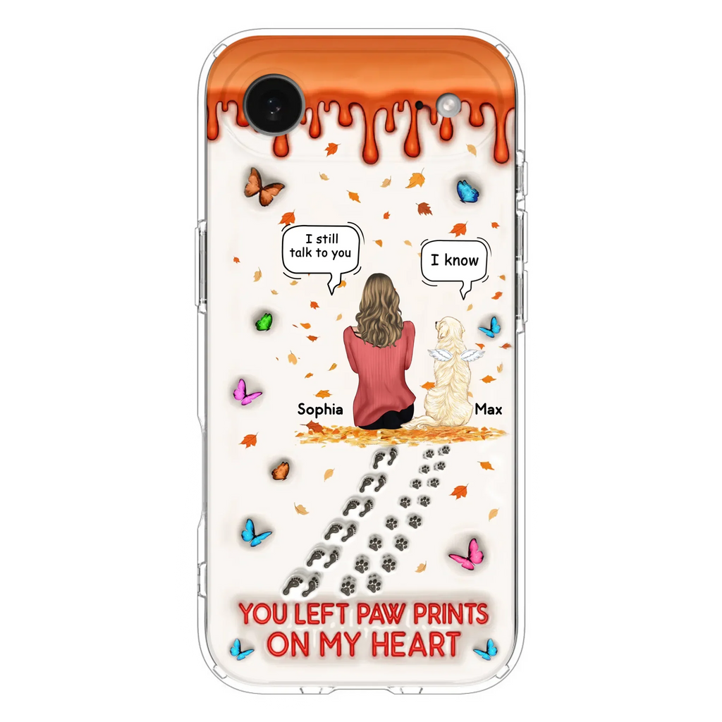 Custom Personalized Memorial Dog Phone Case - Memorial Gift Idea For Pet Lover - Case For iPhone/ Samsung - You Left Paw Prints On My Heart
