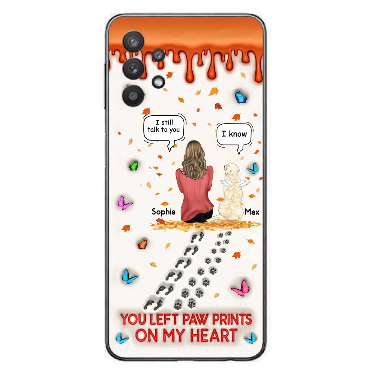 Custom Personalized Memorial Dog Phone Case - Memorial Gift Idea For Pet Lover - Case For iPhone/ Samsung - You Left Paw Prints On My Heart