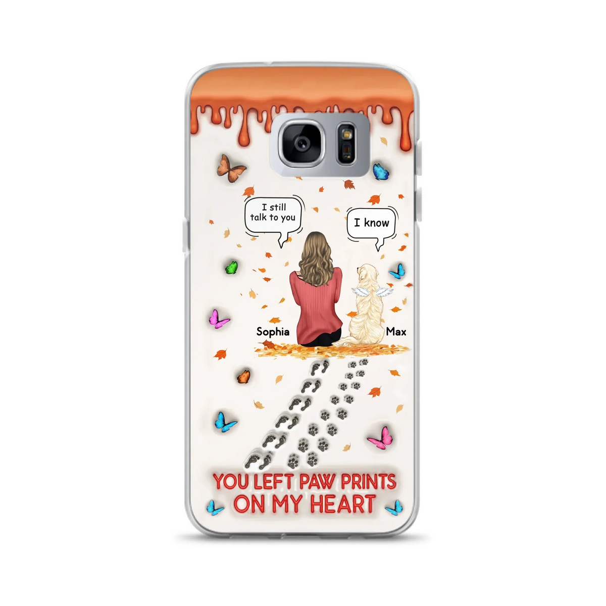 Custom Personalized Memorial Dog Phone Case - Memorial Gift Idea For Pet Lover - Case For iPhone/ Samsung - You Left Paw Prints On My Heart