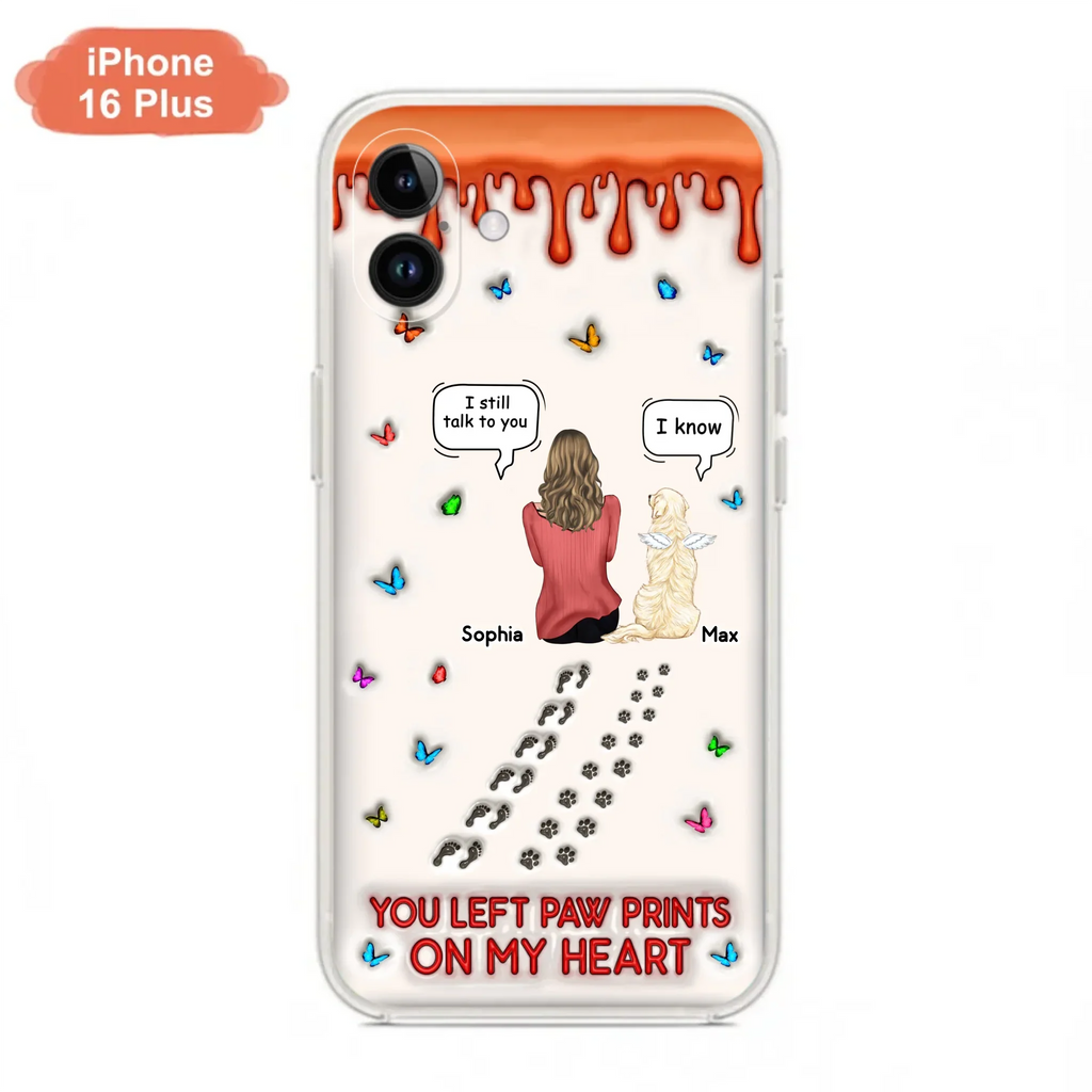Custom Personalized Memorial Dog Phone Case - Memorial Gift Idea For Pet Owner - Case For iPhone/ Samsung - You Left Paw Prints On My Heart