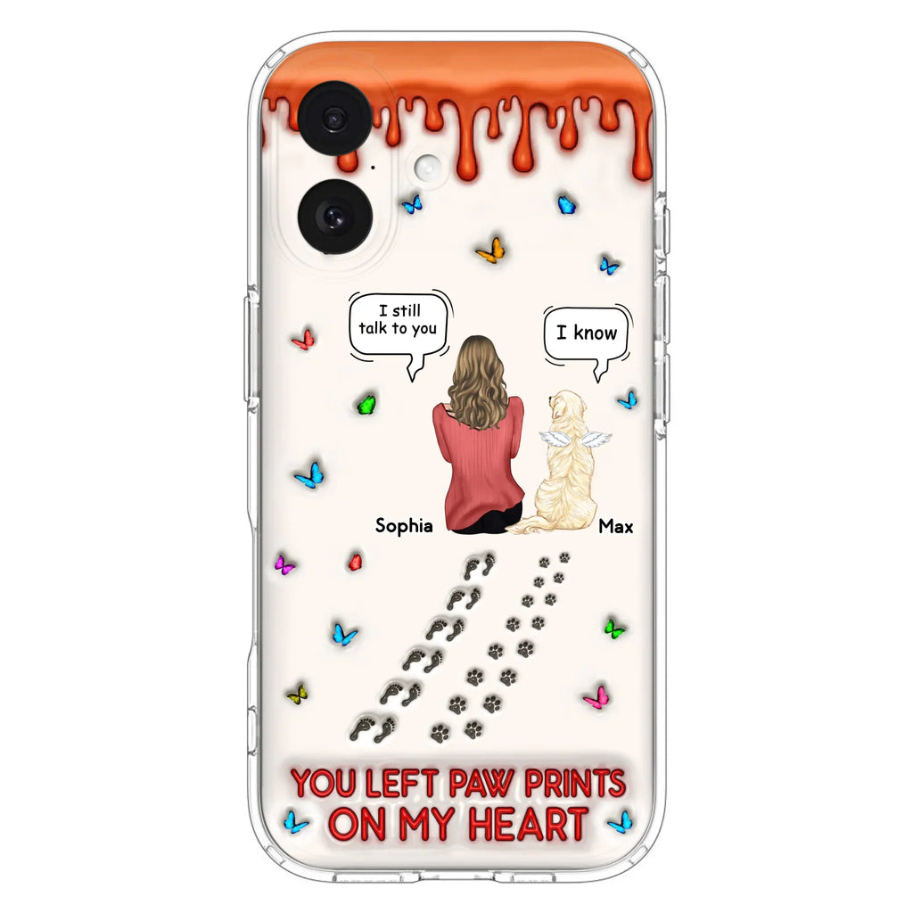 Custom Personalized Memorial Dog Phone Case - Memorial Gift Idea For Pet Owner - Case For iPhone/ Samsung - You Left Paw Prints On My Heart
