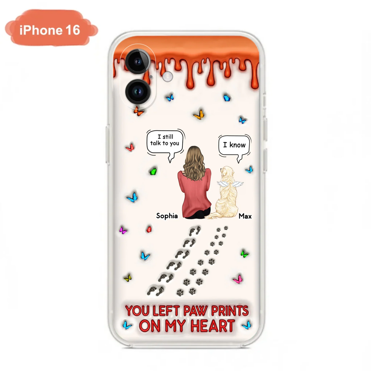 Custom Personalized Memorial Dog Phone Case - Memorial Gift Idea For Pet Owner - Case For iPhone/ Samsung - You Left Paw Prints On My Heart