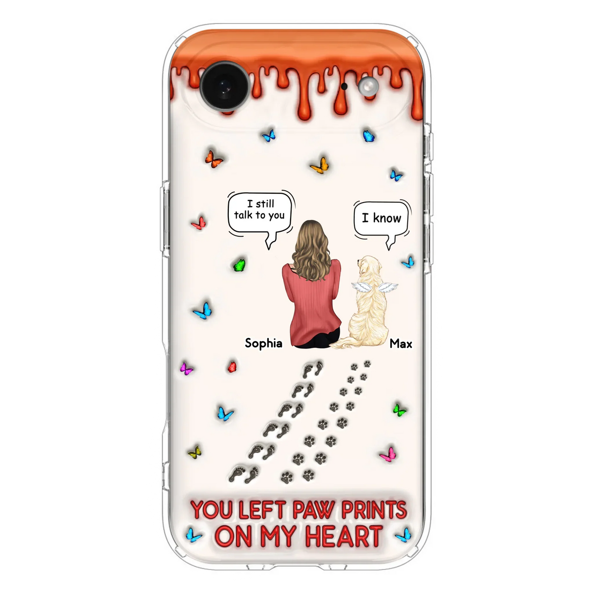 Custom Personalized Memorial Dog Phone Case - Memorial Gift Idea For Pet Owner - Case For iPhone/ Samsung - You Left Paw Prints On My Heart