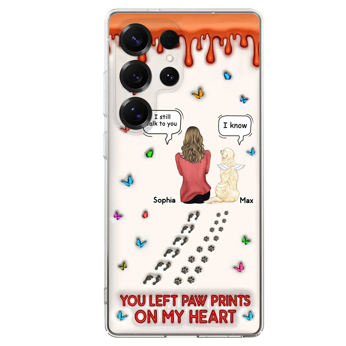 Custom Personalized Memorial Dog Phone Case - Memorial Gift Idea For Pet Owner - Case For iPhone/ Samsung - You Left Paw Prints On My Heart