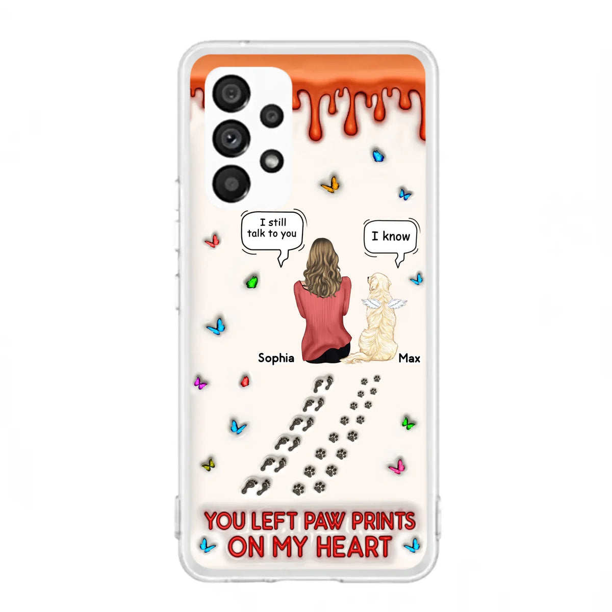 Custom Personalized Memorial Dog Phone Case - Memorial Gift Idea For Pet Owner - Case For iPhone/ Samsung - You Left Paw Prints On My Heart