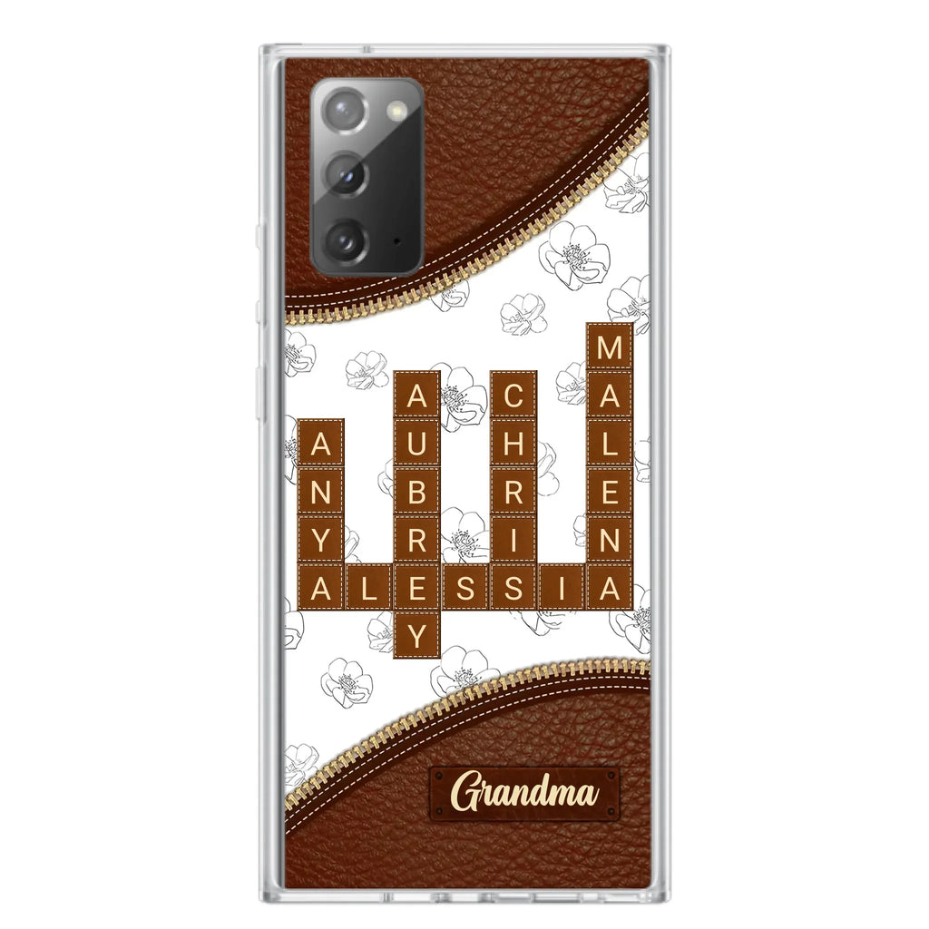 Custom Personalized Grandma Crossword iPhone/ Samsung Case - Gift Idea For Christmas/ Grandma