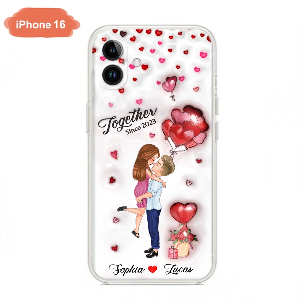 Custom Personalized Couple 3D Phone Case - Gift Idea For Couple - Case For iPhone/ Samsung - Together Since