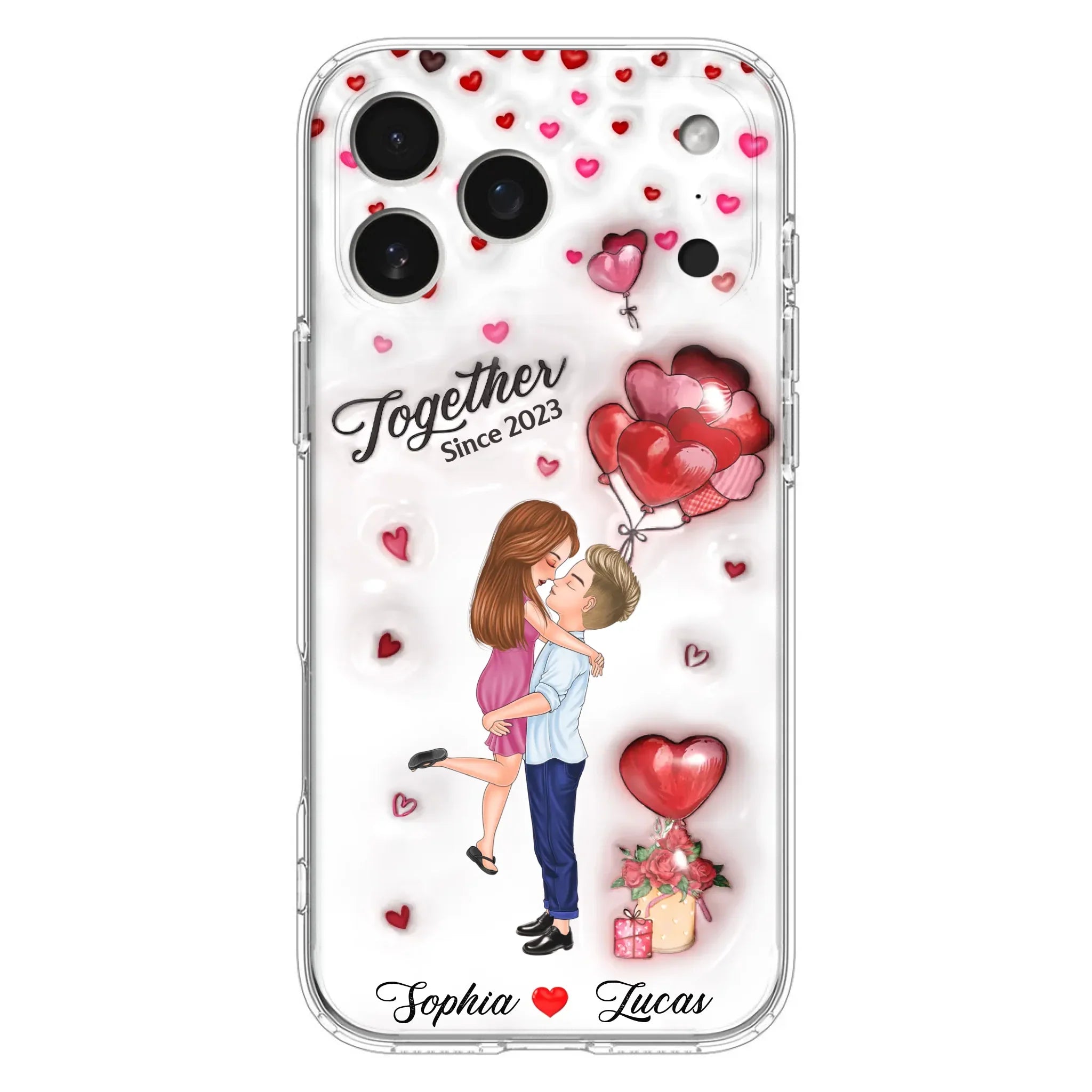 Custom Personalized Couple 3D Phone Case - Gift Idea For Couple - Case For iPhone/ Samsung - Together Since