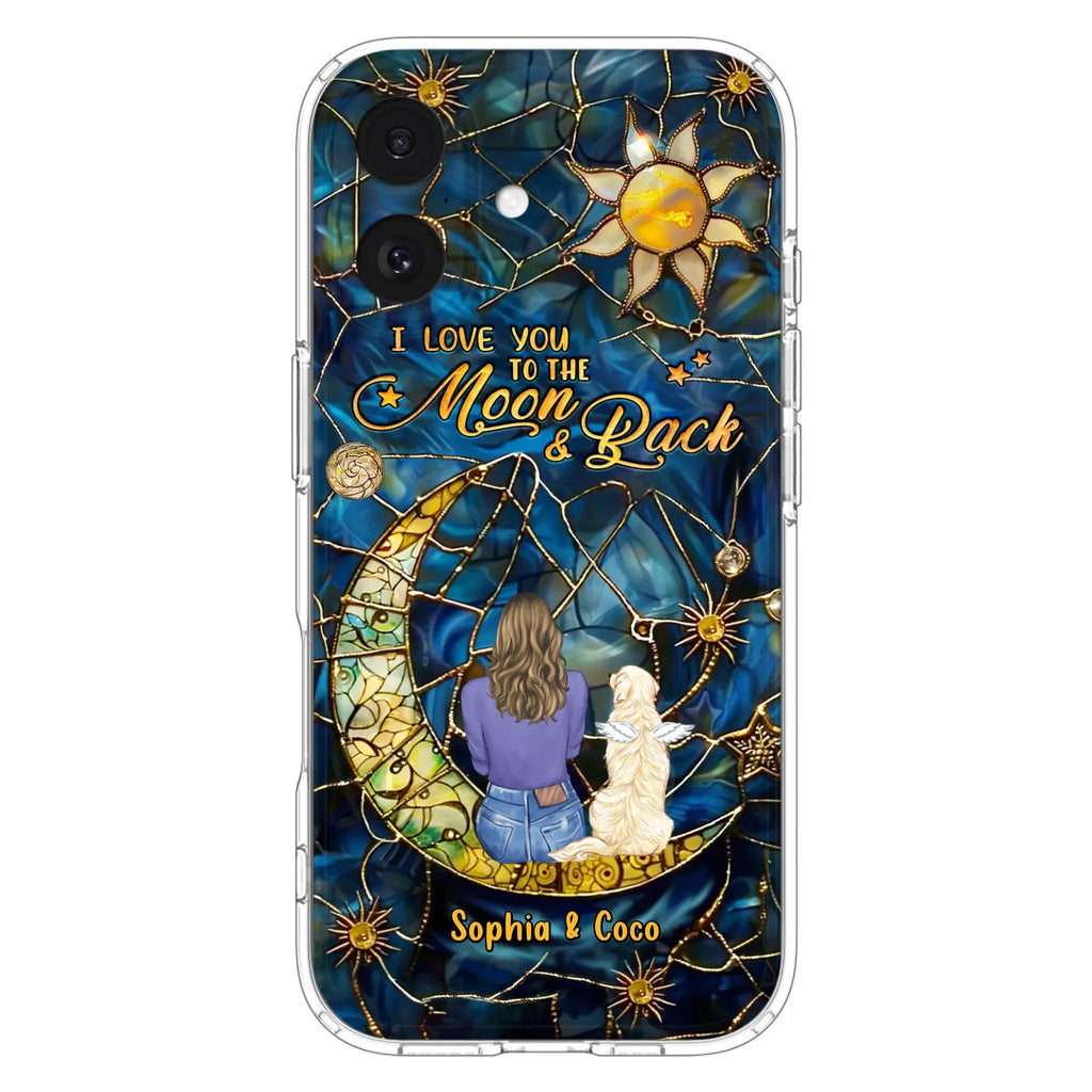Custom Personalized Memorial Pet Phone Case - Memorial Gift Idea For Pet Lover - Case For iPhone/ Samsung - I Love You To The Moon & Back