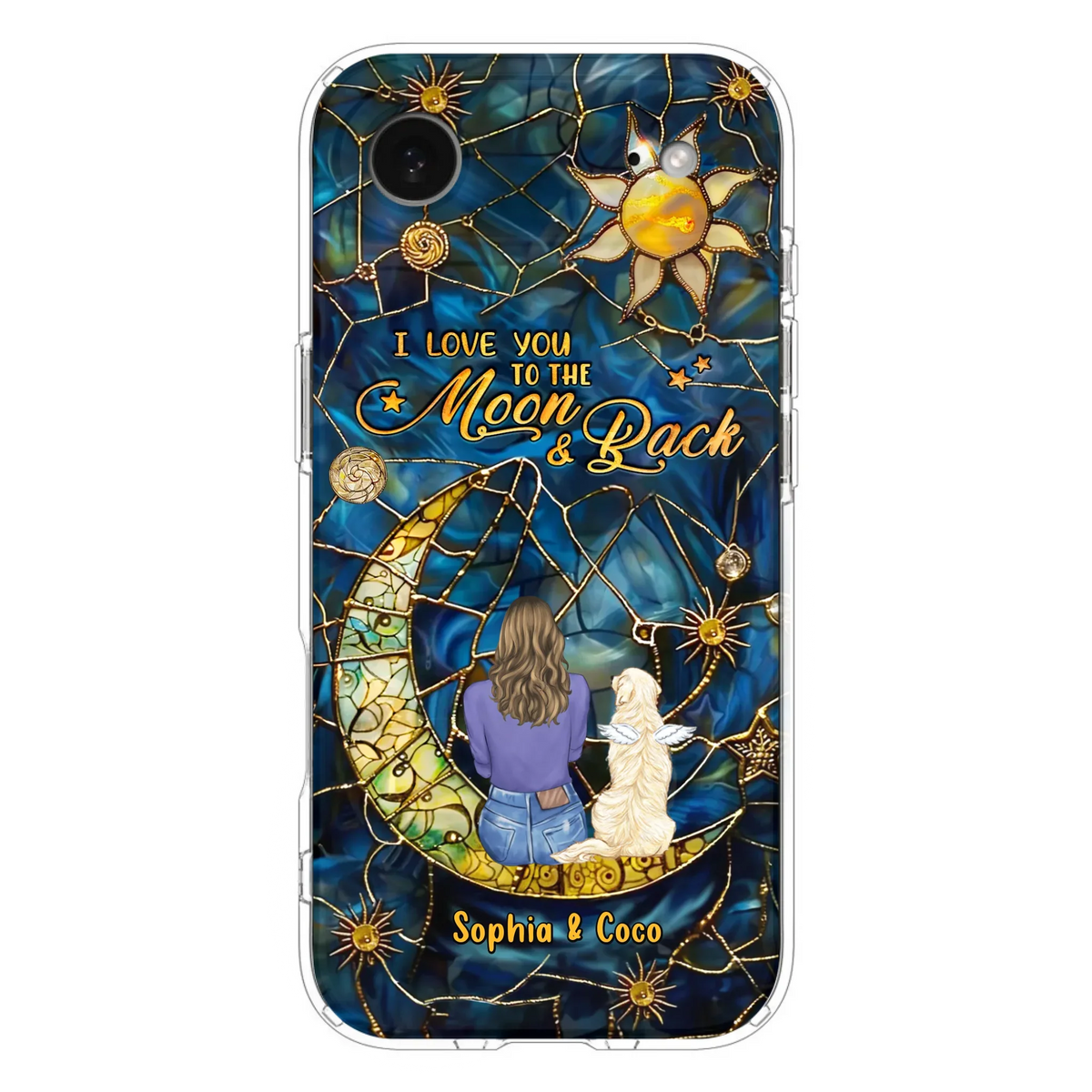 Custom Personalized Memorial Pet Phone Case - Memorial Gift Idea For Pet Lover - Case For iPhone/ Samsung - I Love You To The Moon & Back