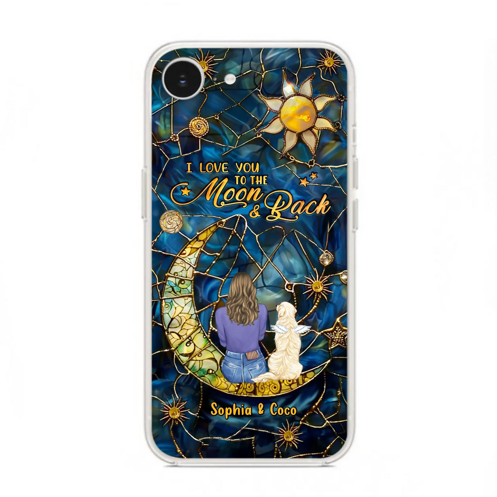 Custom Personalized Memorial Pet Phone Case - Memorial Gift Idea For Pet Lover - Case For iPhone/ Samsung - I Love You To The Moon & Back