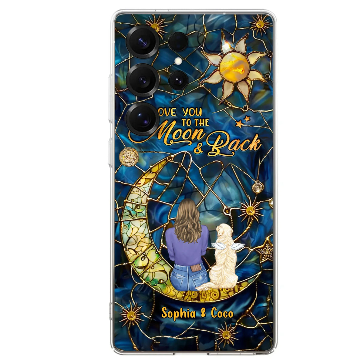 Custom Personalized Memorial Pet Phone Case - Memorial Gift Idea For Pet Lover - Case For iPhone/ Samsung - I Love You To The Moon & Back