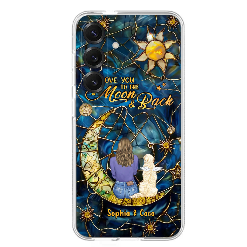 Custom Personalized Memorial Pet Phone Case - Memorial Gift Idea For Pet Lover - Case For iPhone/ Samsung - I Love You To The Moon & Back
