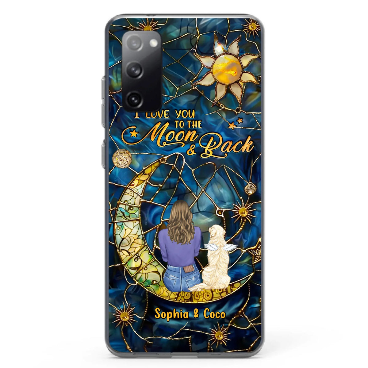 Custom Personalized Memorial Pet Phone Case - Memorial Gift Idea For Pet Lover - Case For iPhone/ Samsung - I Love You To The Moon & Back