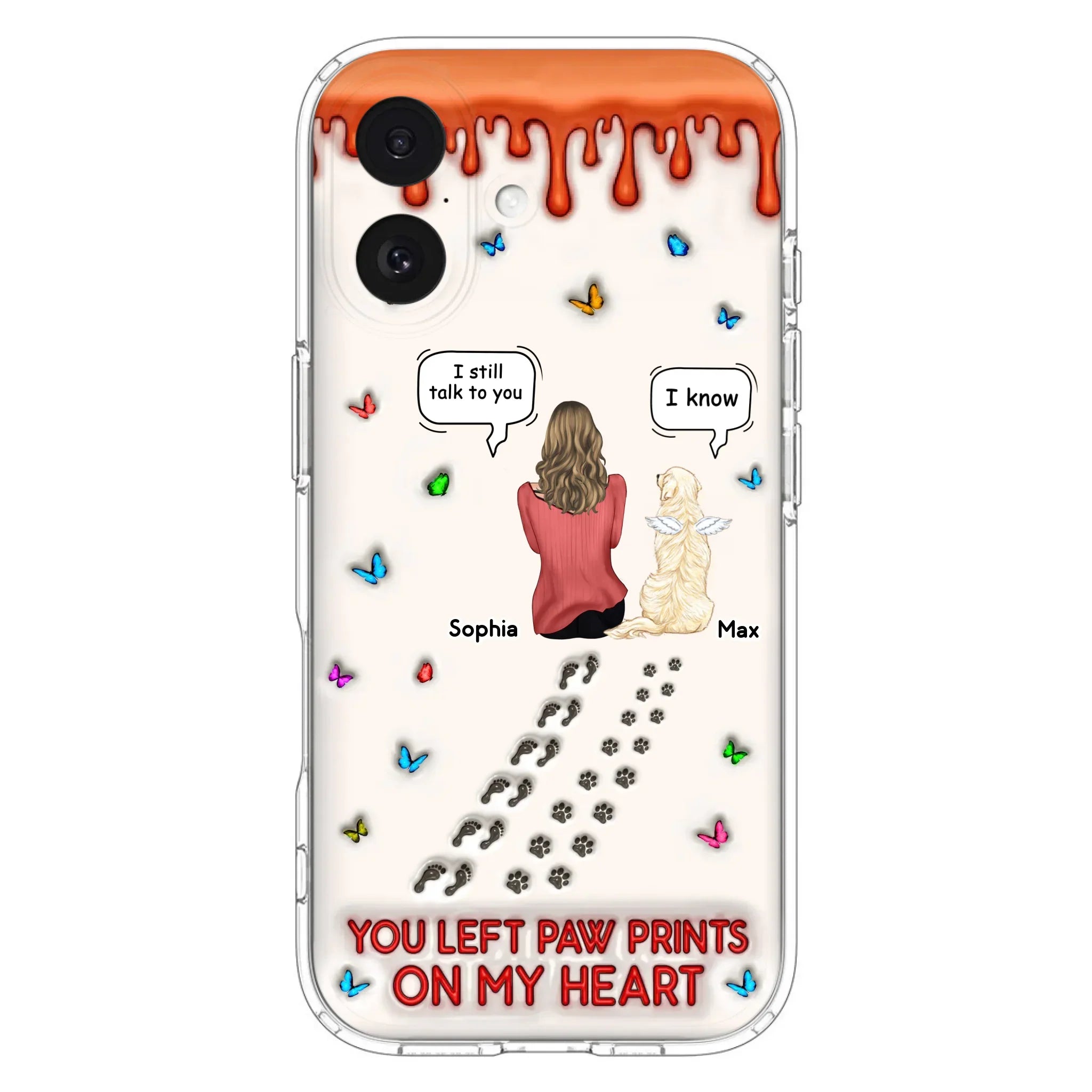 Custom Personalized Memorial Pet Phone Case - Memorial Gift Idea For Pet Owner - Case For iPhone/ Samsung - You Left Paw Prints On My Heart