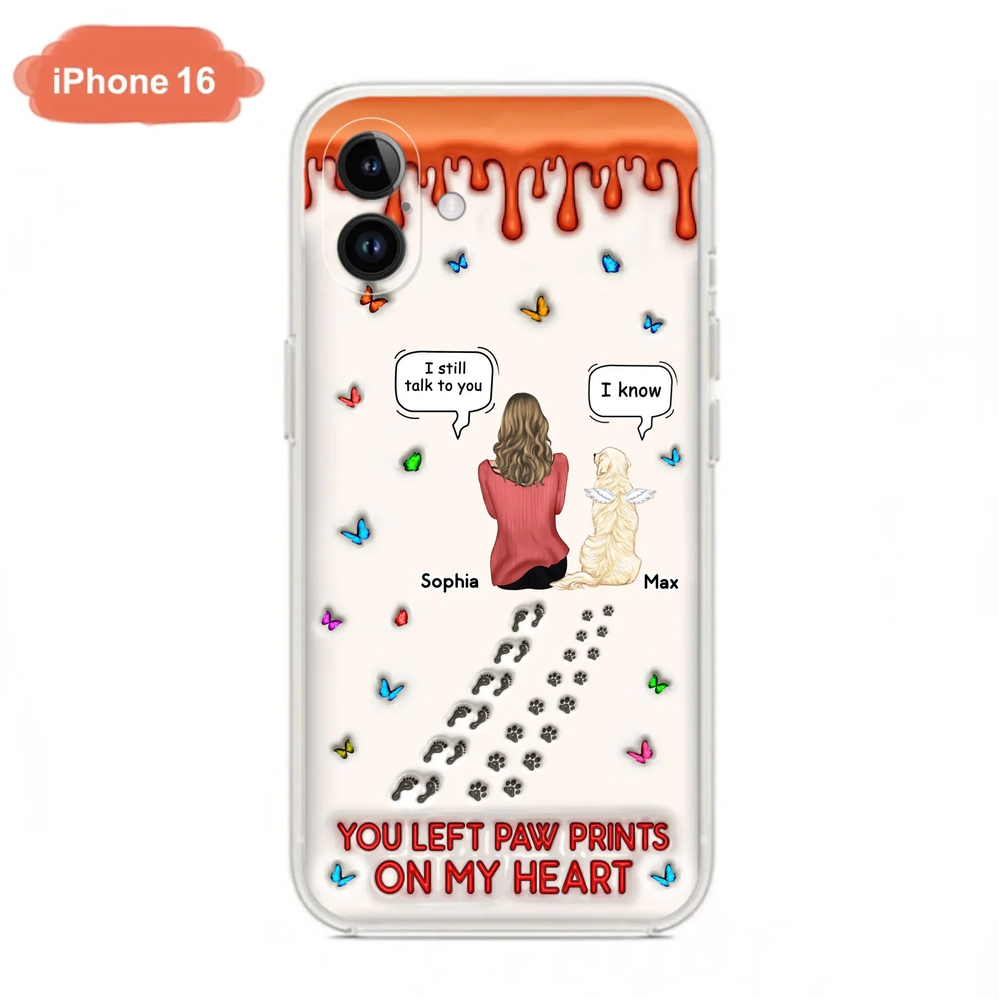 Custom Personalized Memorial Pet Phone Case - Memorial Gift Idea For Pet Owner - Case For iPhone/ Samsung - You Left Paw Prints On My Heart