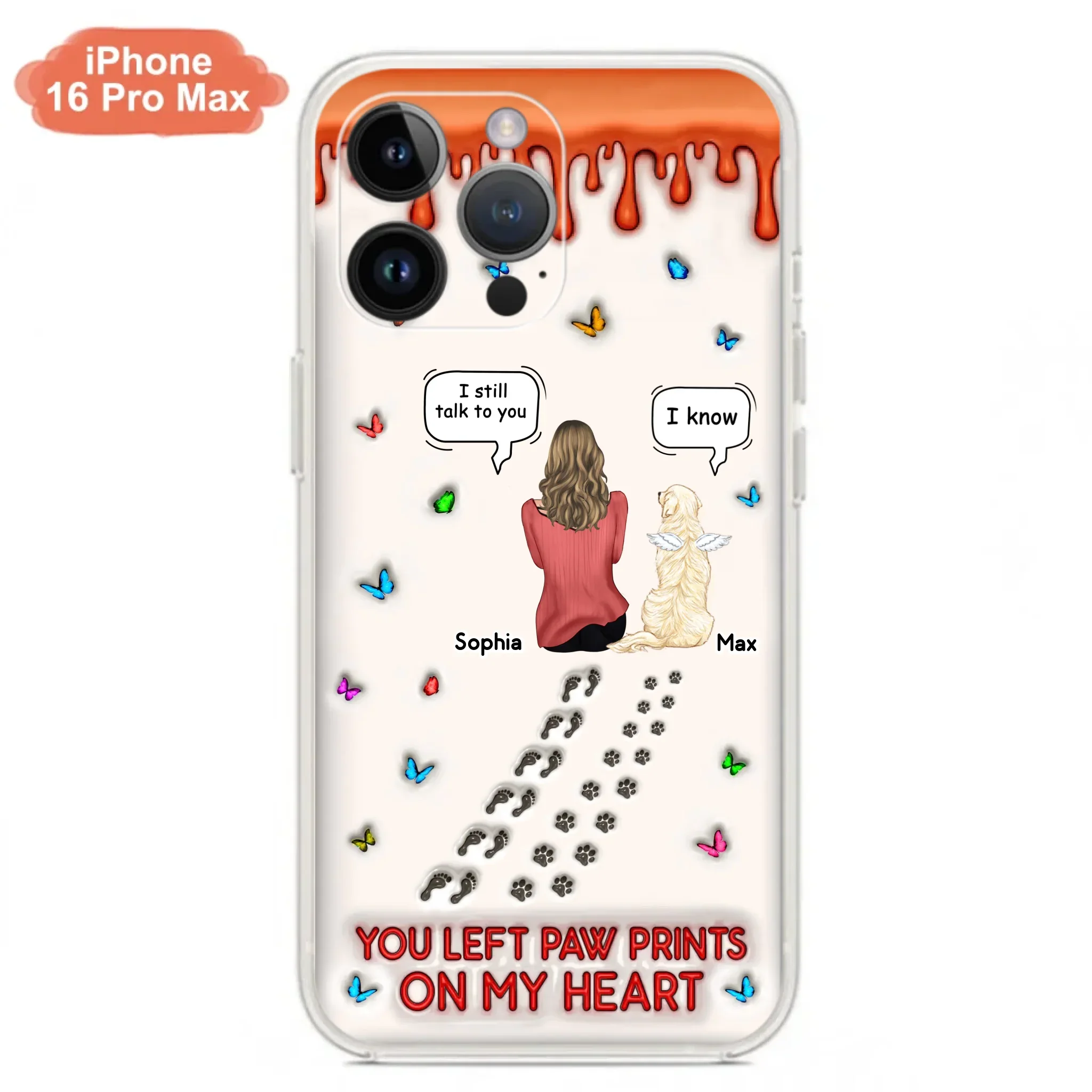Custom Personalized Memorial Pet Phone Case - Memorial Gift Idea For Pet Owner - Case For iPhone/ Samsung - You Left Paw Prints On My Heart