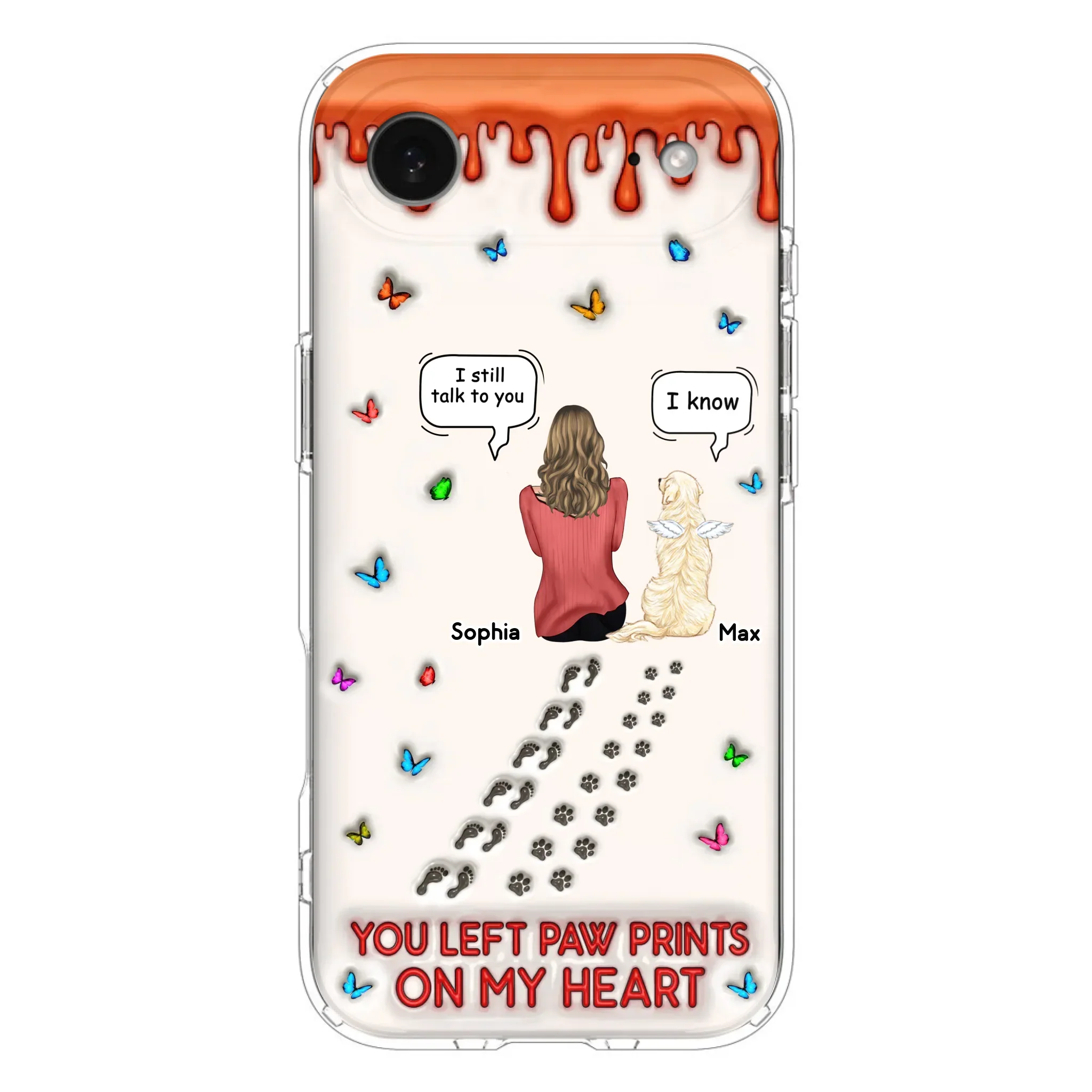 Custom Personalized Memorial Pet Phone Case - Memorial Gift Idea For Pet Owner - Case For iPhone/ Samsung - You Left Paw Prints On My Heart