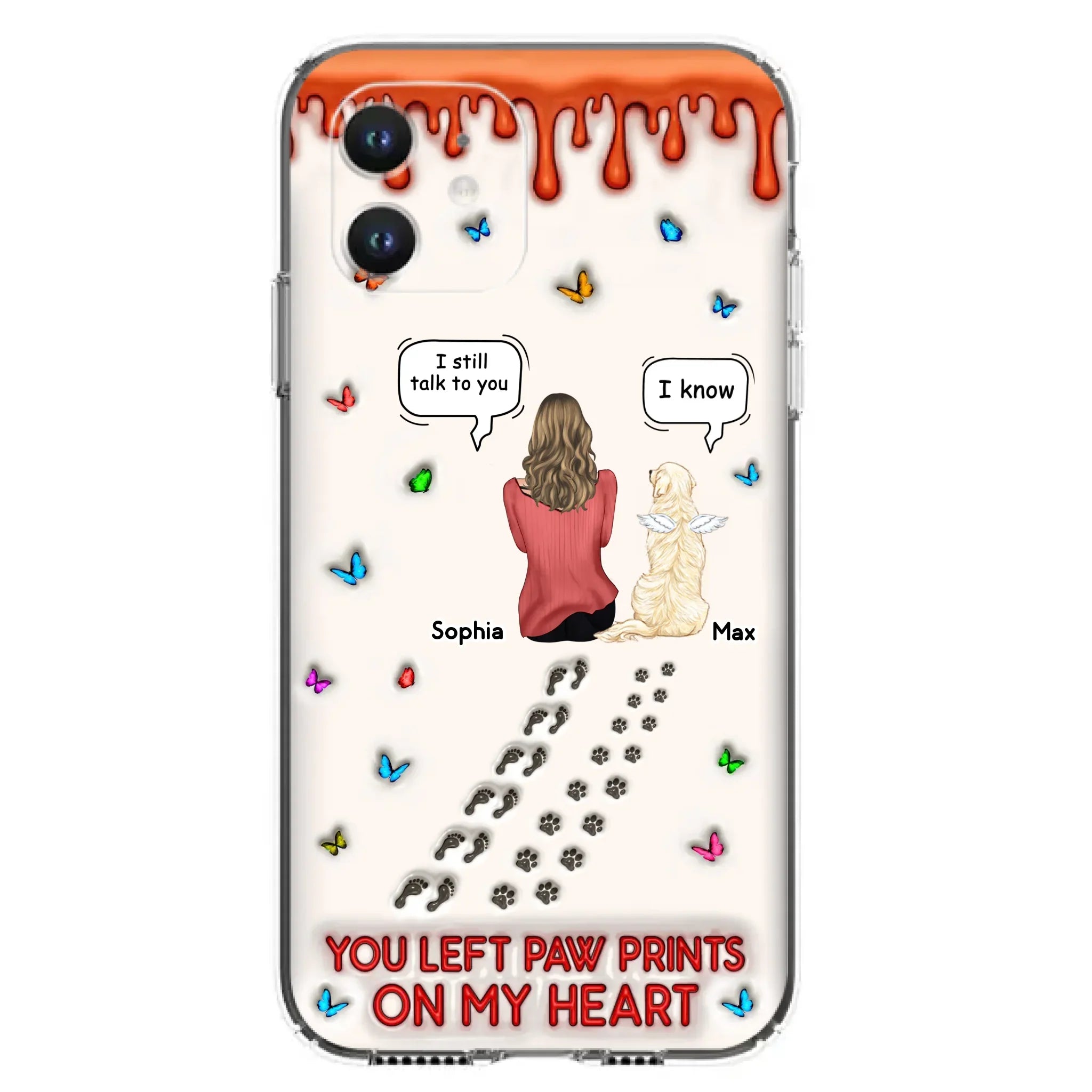 Custom Personalized Memorial Pet Phone Case - Memorial Gift Idea For Pet Owner - Case For iPhone/ Samsung - You Left Paw Prints On My Heart
