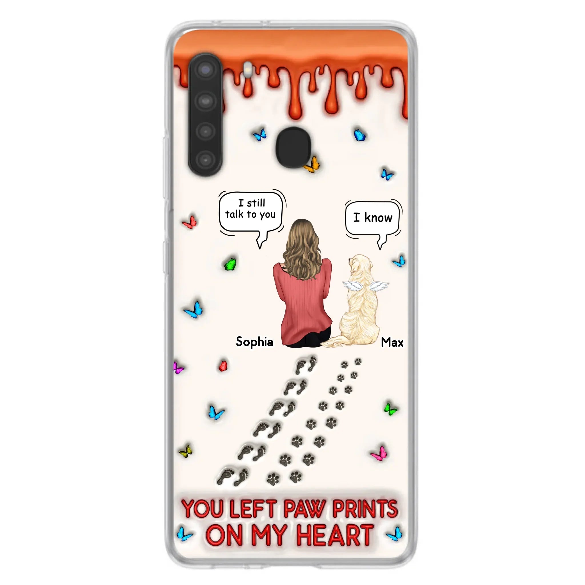 Custom Personalized Memorial Pet Phone Case - Memorial Gift Idea For Pet Owner - Case For iPhone/ Samsung - You Left Paw Prints On My Heart