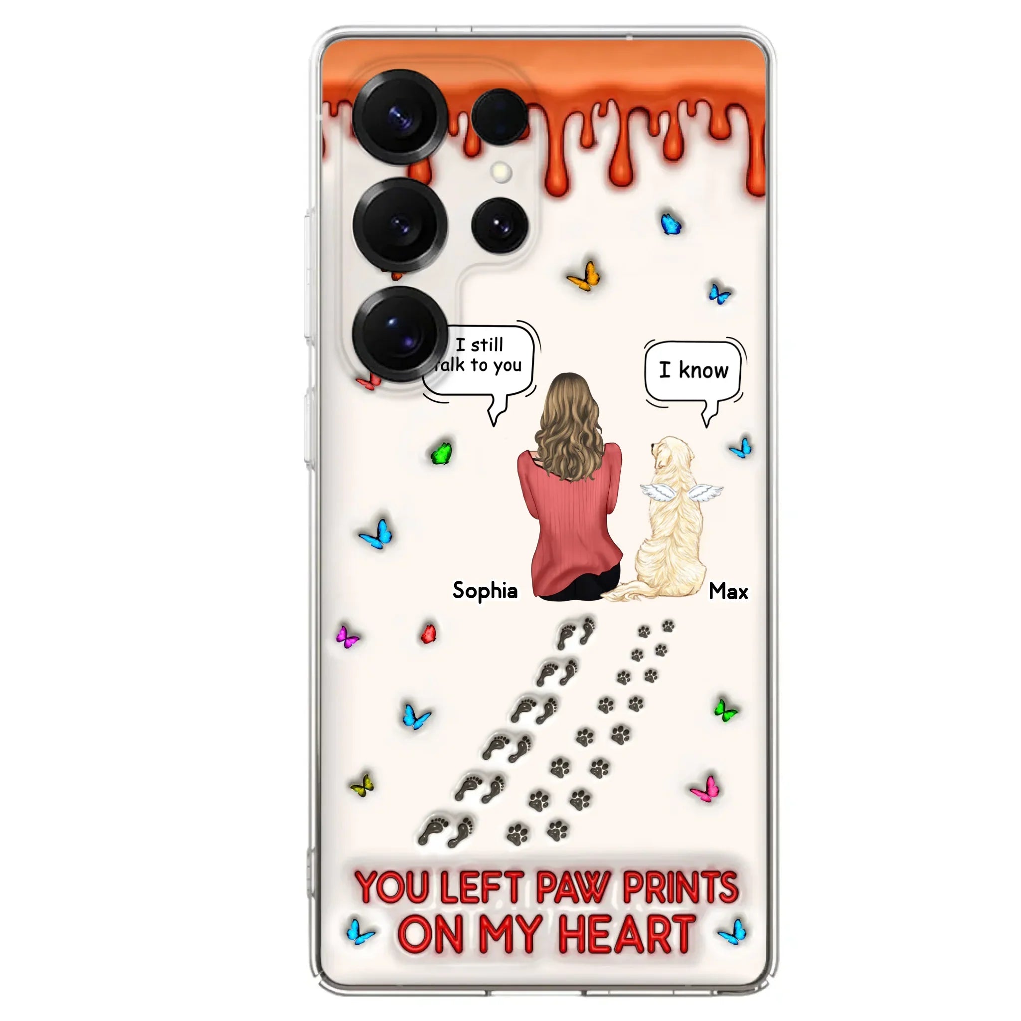 Custom Personalized Memorial Pet Phone Case - Memorial Gift Idea For Pet Owner - Case For iPhone/ Samsung - You Left Paw Prints On My Heart