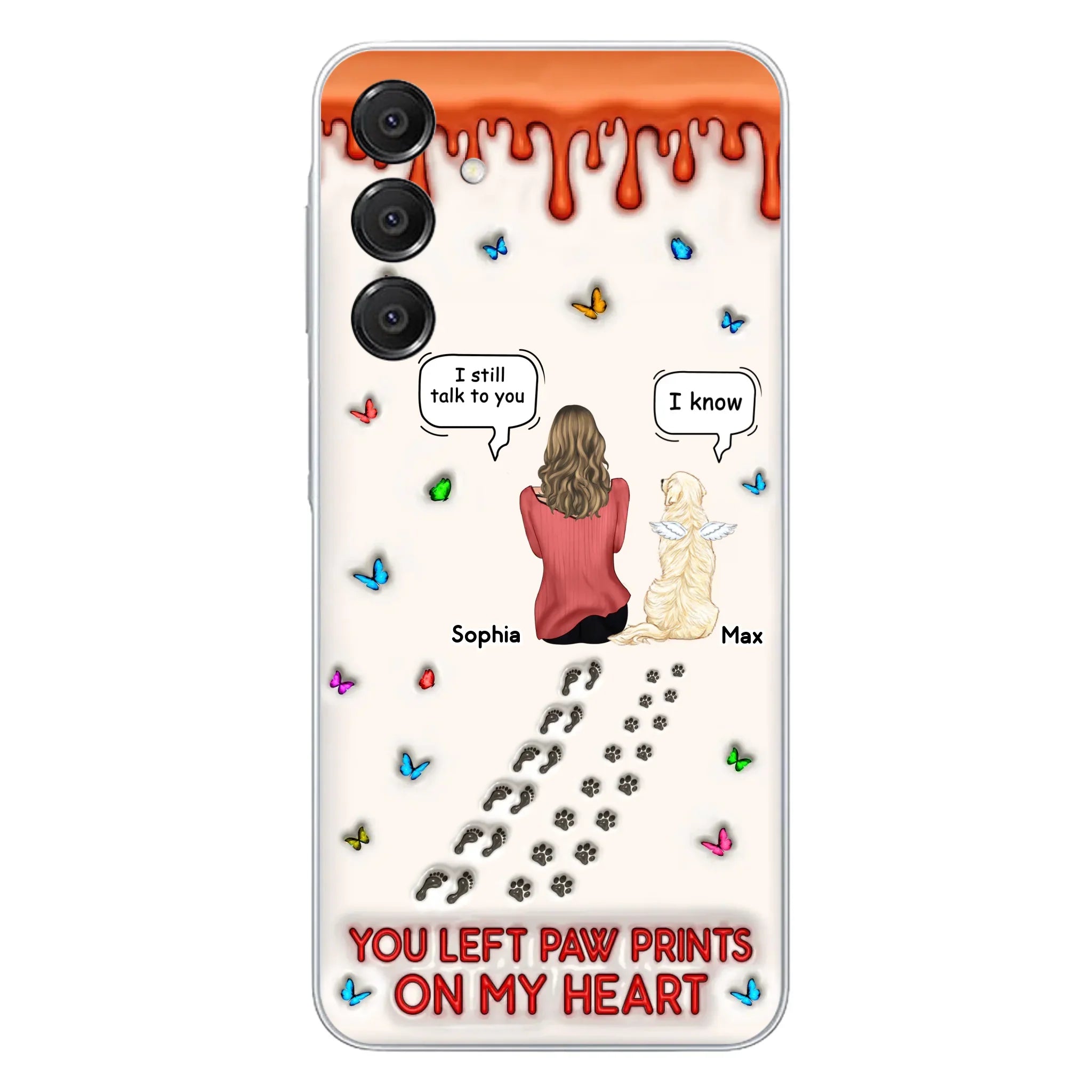 Custom Personalized Memorial Pet Phone Case - Memorial Gift Idea For Pet Owner - Case For iPhone/ Samsung - You Left Paw Prints On My Heart