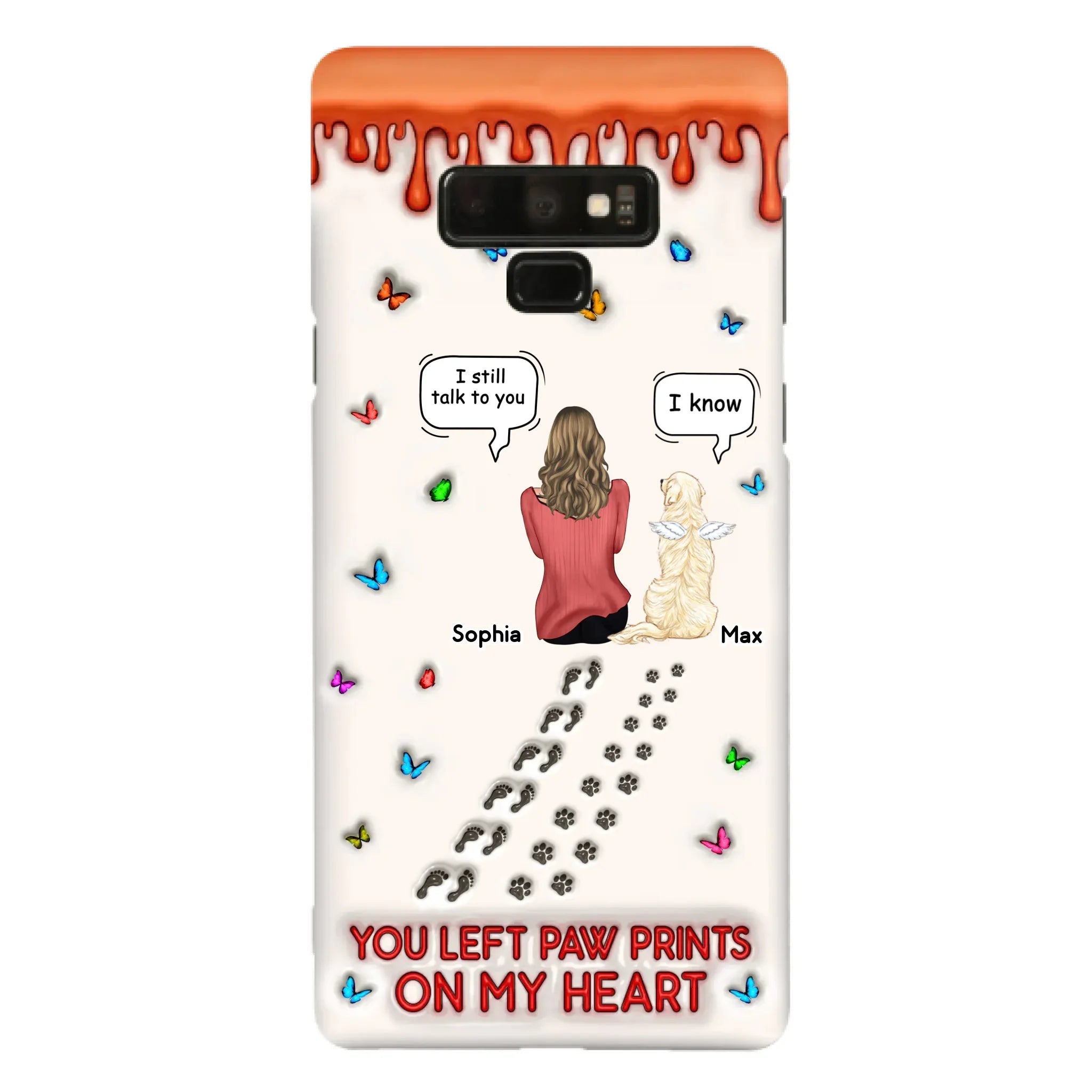Custom Personalized Memorial Pet Phone Case - Memorial Gift Idea For Pet Owner - Case For iPhone/ Samsung - You Left Paw Prints On My Heart