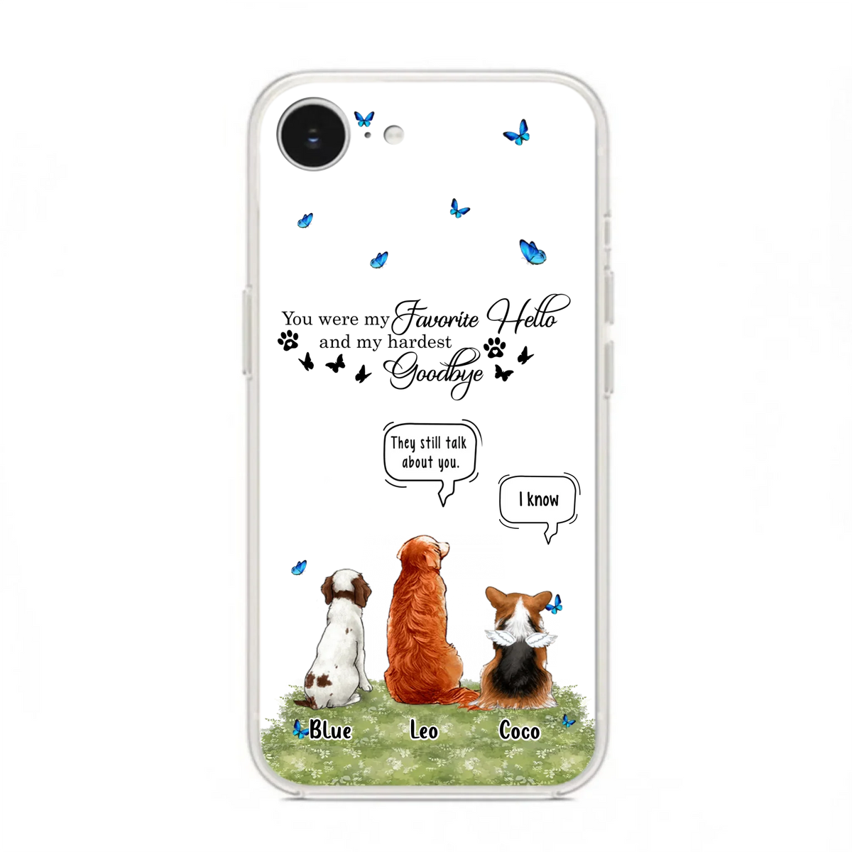 Custom Personalized Pet Phone Case - Memorial Gift Idea For Dog/ Cat Lover - You Were My Favorite Hello - Case For iPhone/Samsung