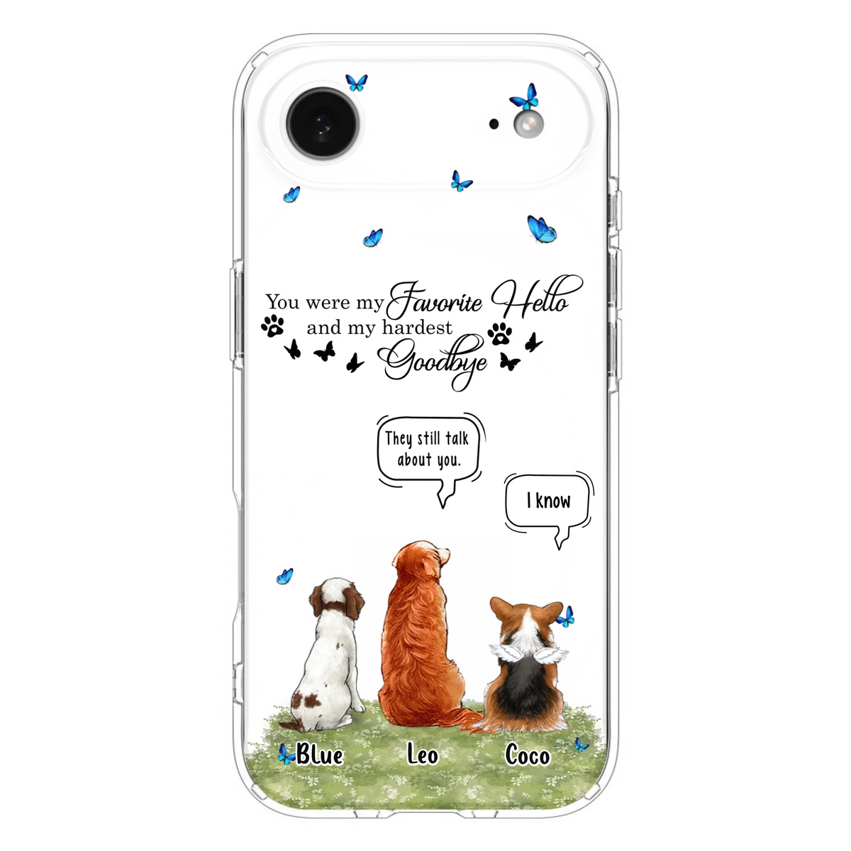 Custom Personalized Pet Phone Case - Memorial Gift Idea For Dog/ Cat Lover - You Were My Favorite Hello - Case For iPhone/Samsung
