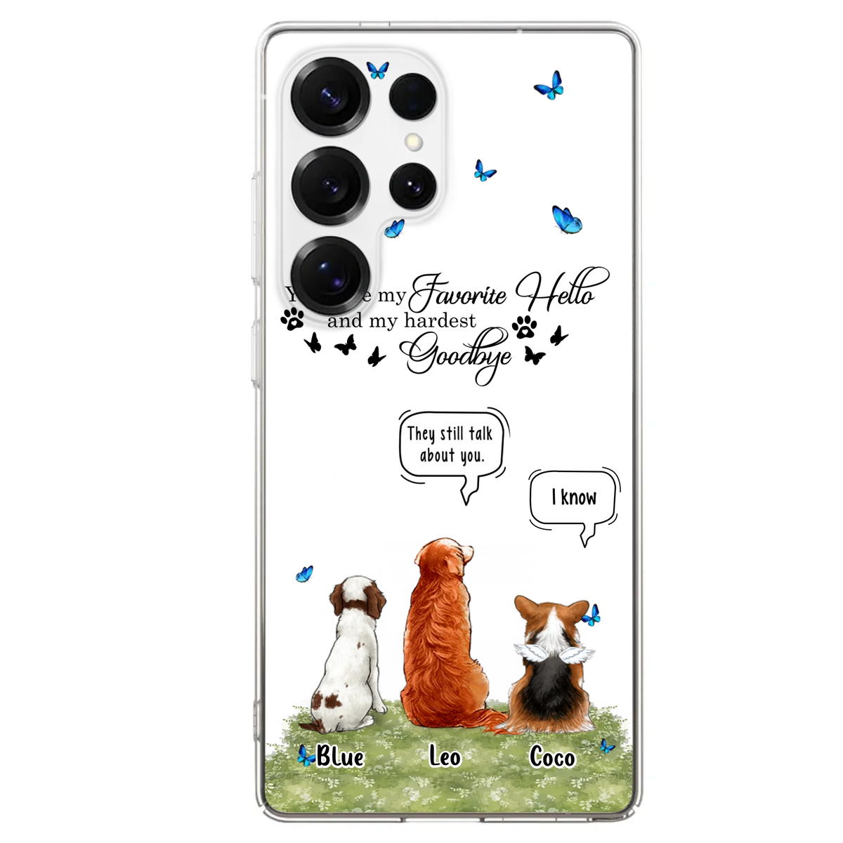 Custom Personalized Pet Phone Case - Memorial Gift Idea For Dog/ Cat Lover - You Were My Favorite Hello - Case For iPhone/Samsung