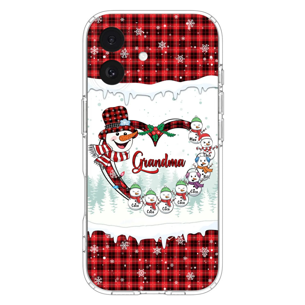 Custom Personalized Christmas Grandma Children Phone Case - Gift For Grandma/ Mom - Upto 8 Kids - Case For iPhone/ Samsung