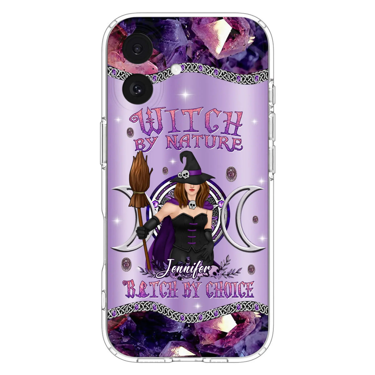 Custom Personalized Sparkling Witch Phone Case - Halloween Gift Idea - Witch By Birth - Case For iPhone/ Samsung