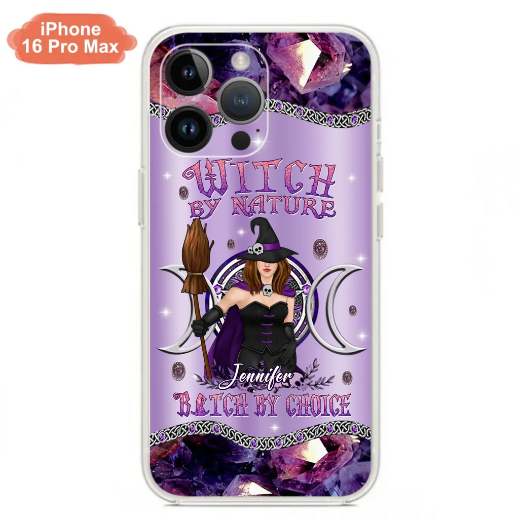 Custom Personalized Sparkling Witch Phone Case - Halloween Gift Idea - Witch By Birth - Case For iPhone/ Samsung