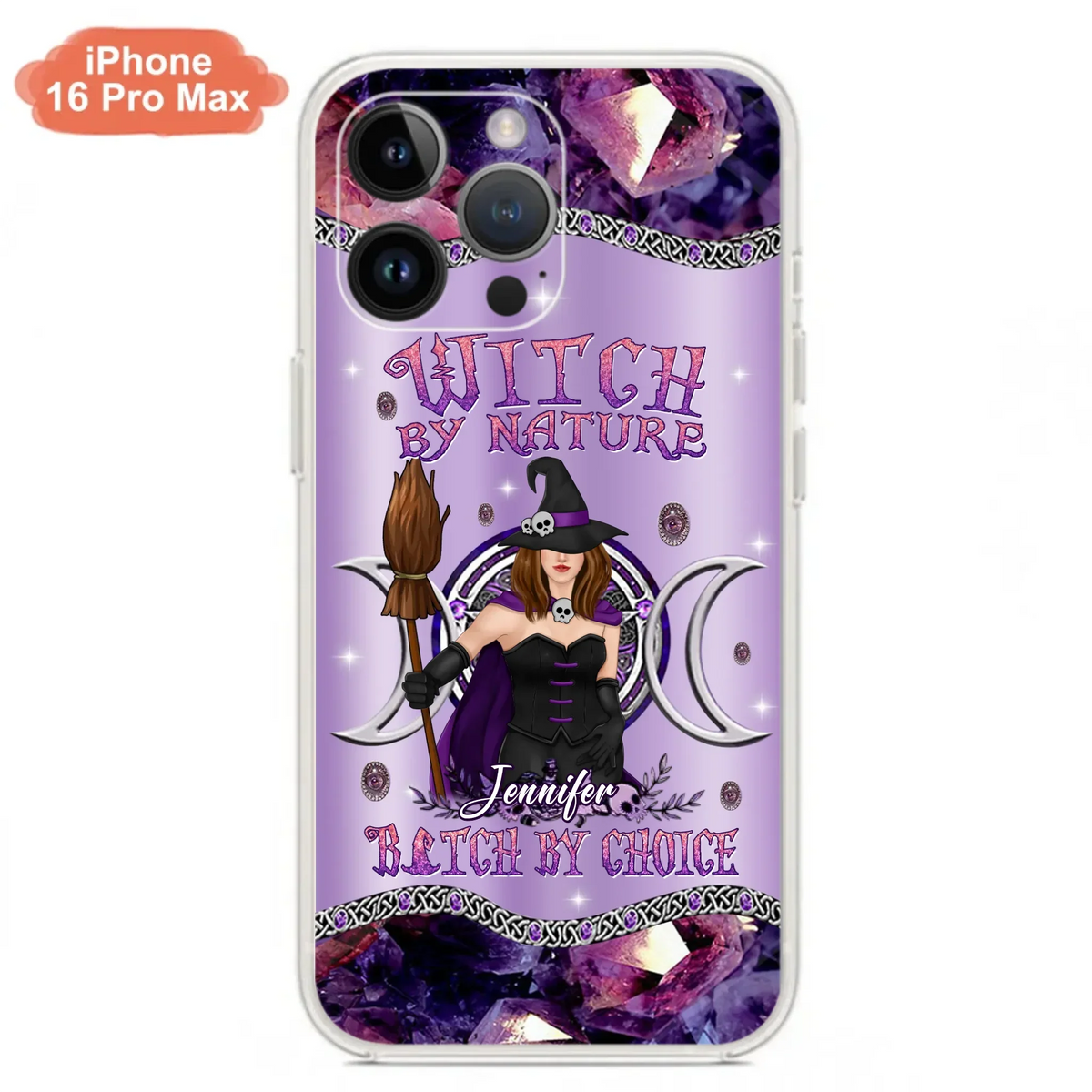 Custom Personalized Sparkling Witch Phone Case - Halloween Gift Idea - Witch By Birth - Case For iPhone/ Samsung