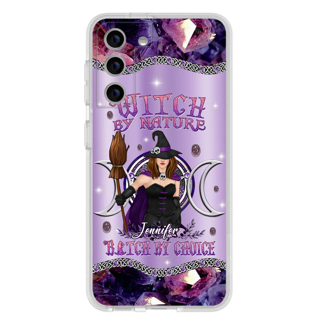 Custom Personalized Sparkling Witch Phone Case - Halloween Gift Idea - Witch By Birth - Case For iPhone/ Samsung