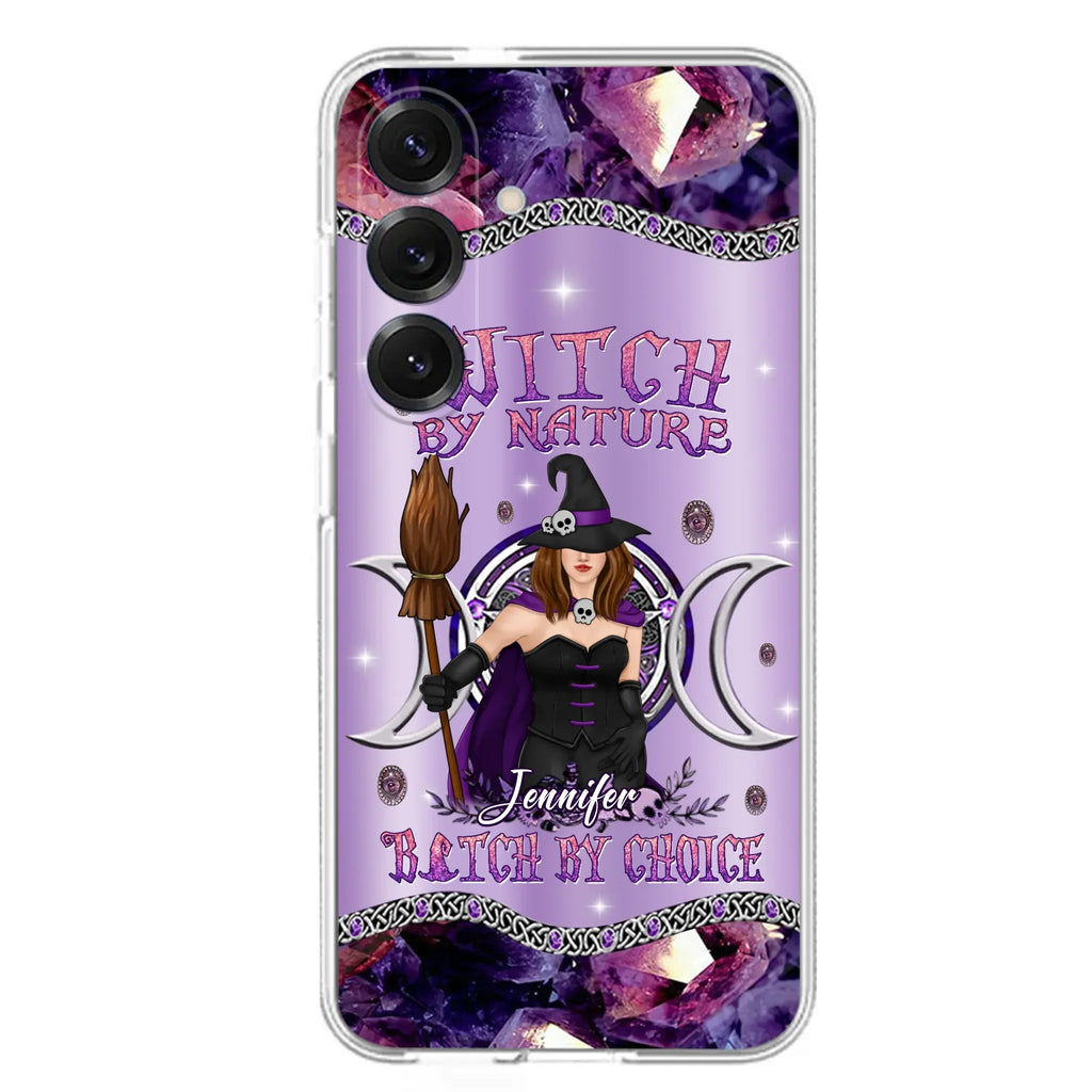 Custom Personalized Sparkling Witch Phone Case - Halloween Gift Idea - Witch By Birth - Case For iPhone/ Samsung