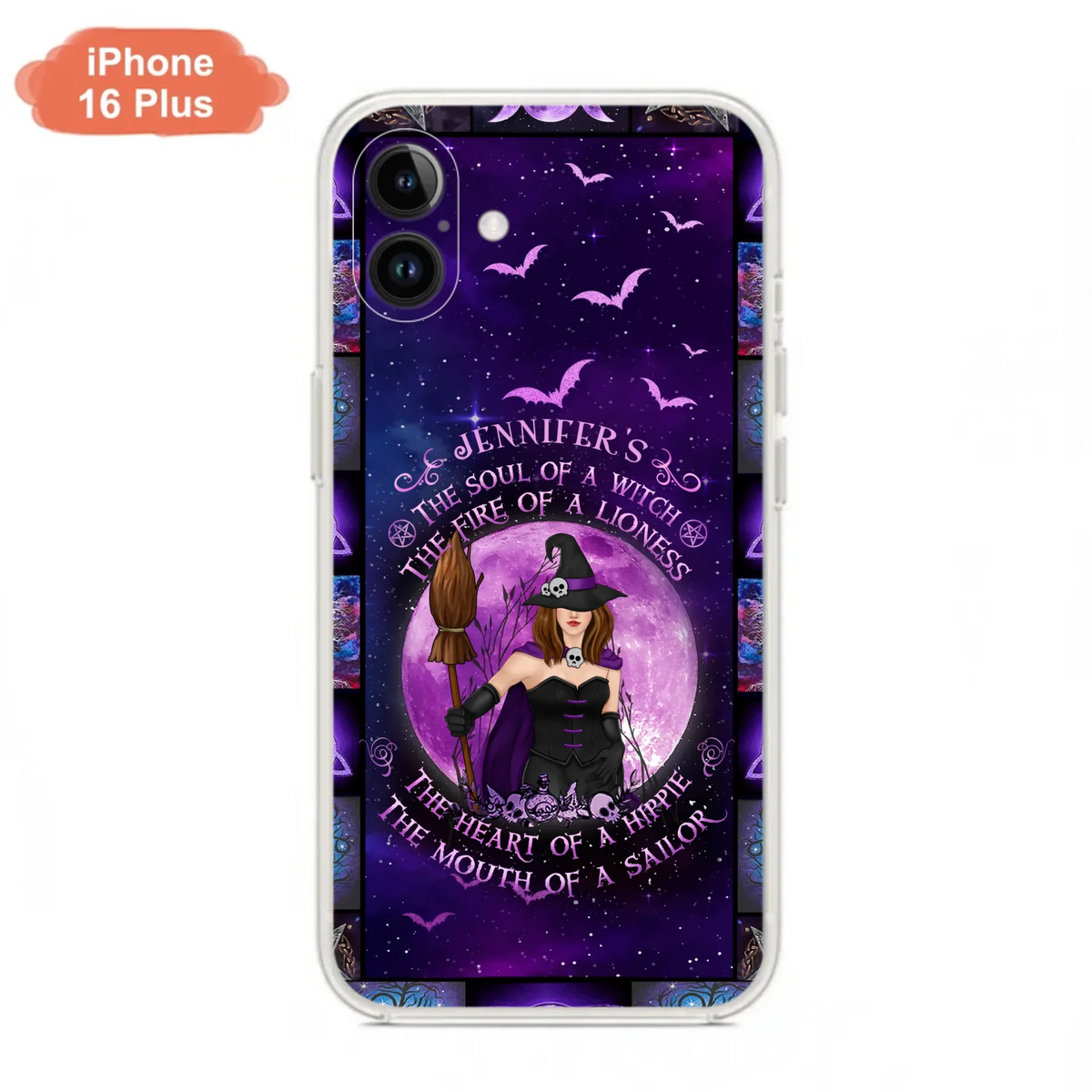 Custom Personalized Witch Purple Phone Case - Halloween Gift Idea - The Soul Of A Witch The Fire Of A Lioness - Case for iPhone/ Samsung