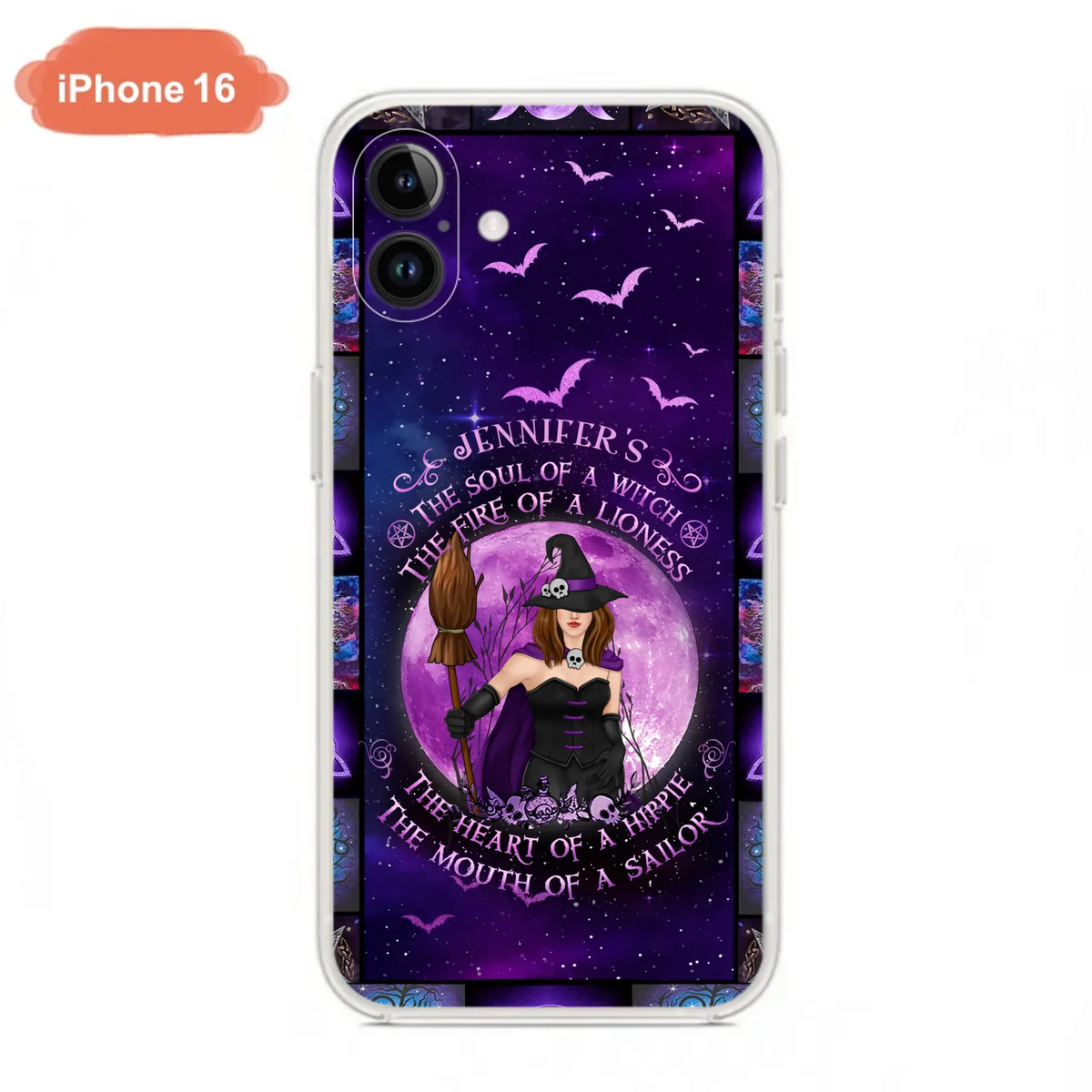 Custom Personalized Witch Purple Phone Case - Halloween Gift Idea - The Soul Of A Witch The Fire Of A Lioness - Case for iPhone/ Samsung